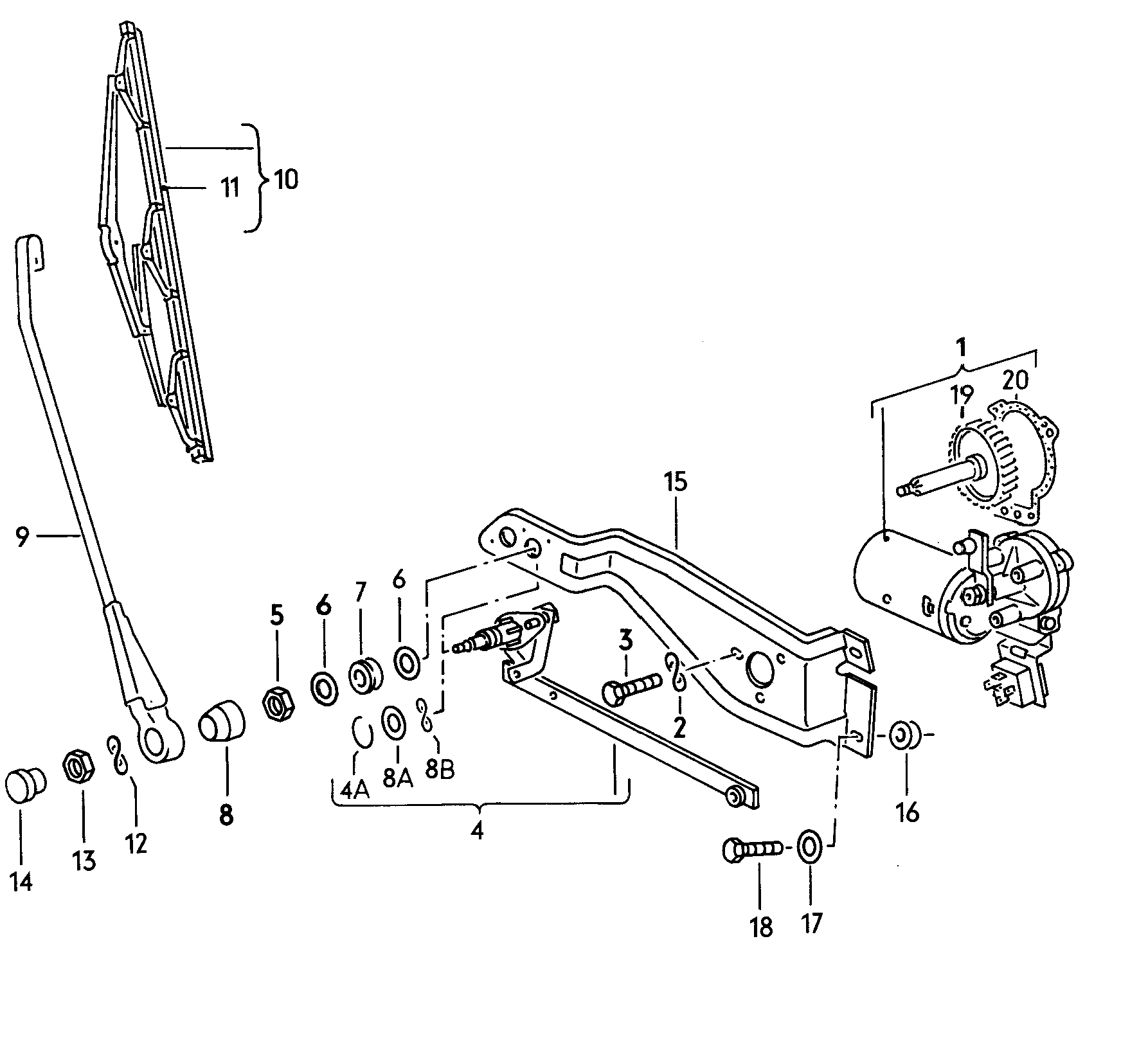 Volkswagen Golf (1982 - 1984) - Windshield wiper