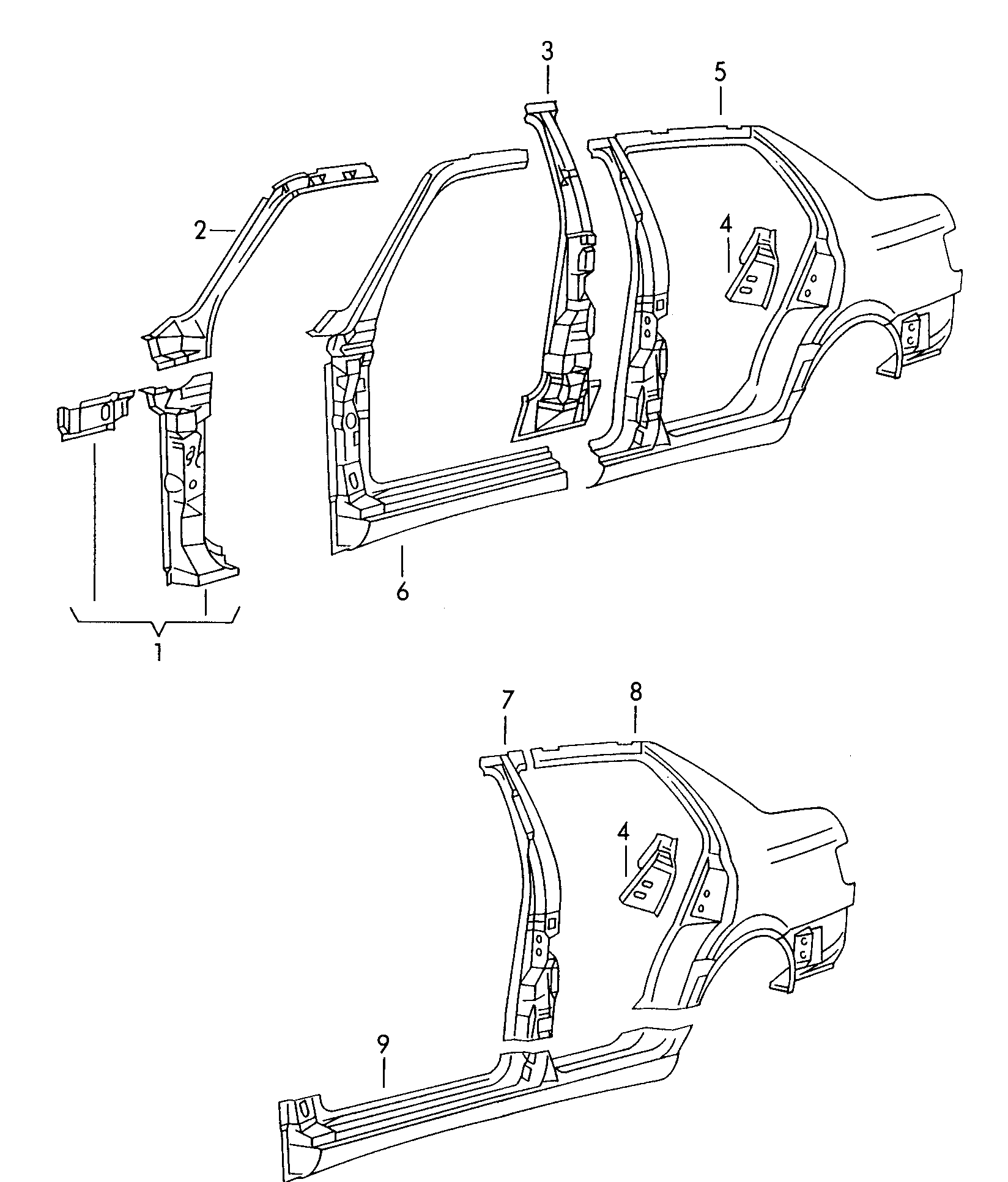 Volkswagen Golf (1993 - 1996) - Side part