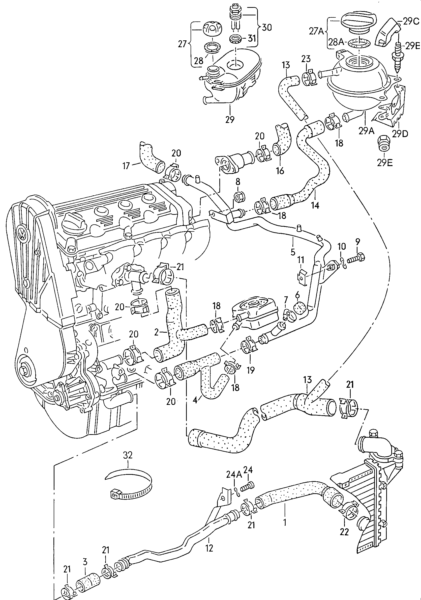 Volkswagen Golf/Var.-syn./Rall./Coun. (1986 - 1991) - Coolant pump