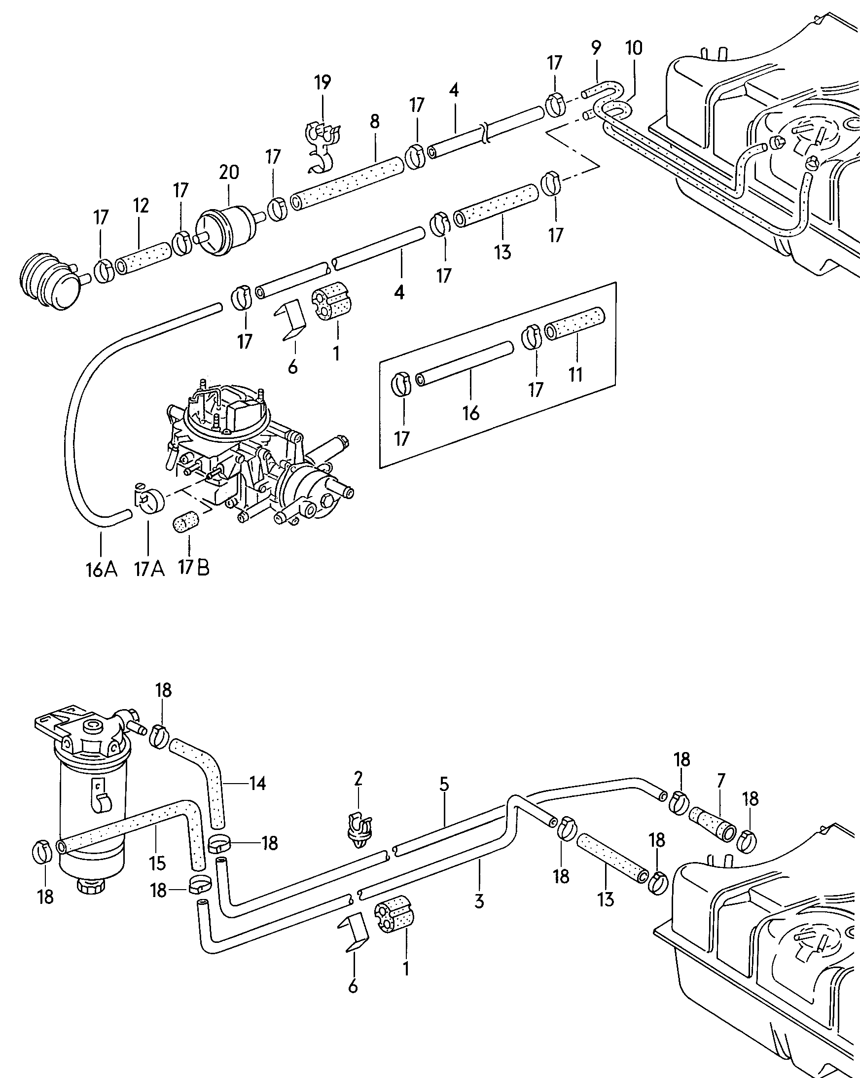 Volkswagen Golf (1979 - 1980) - Fuel tank