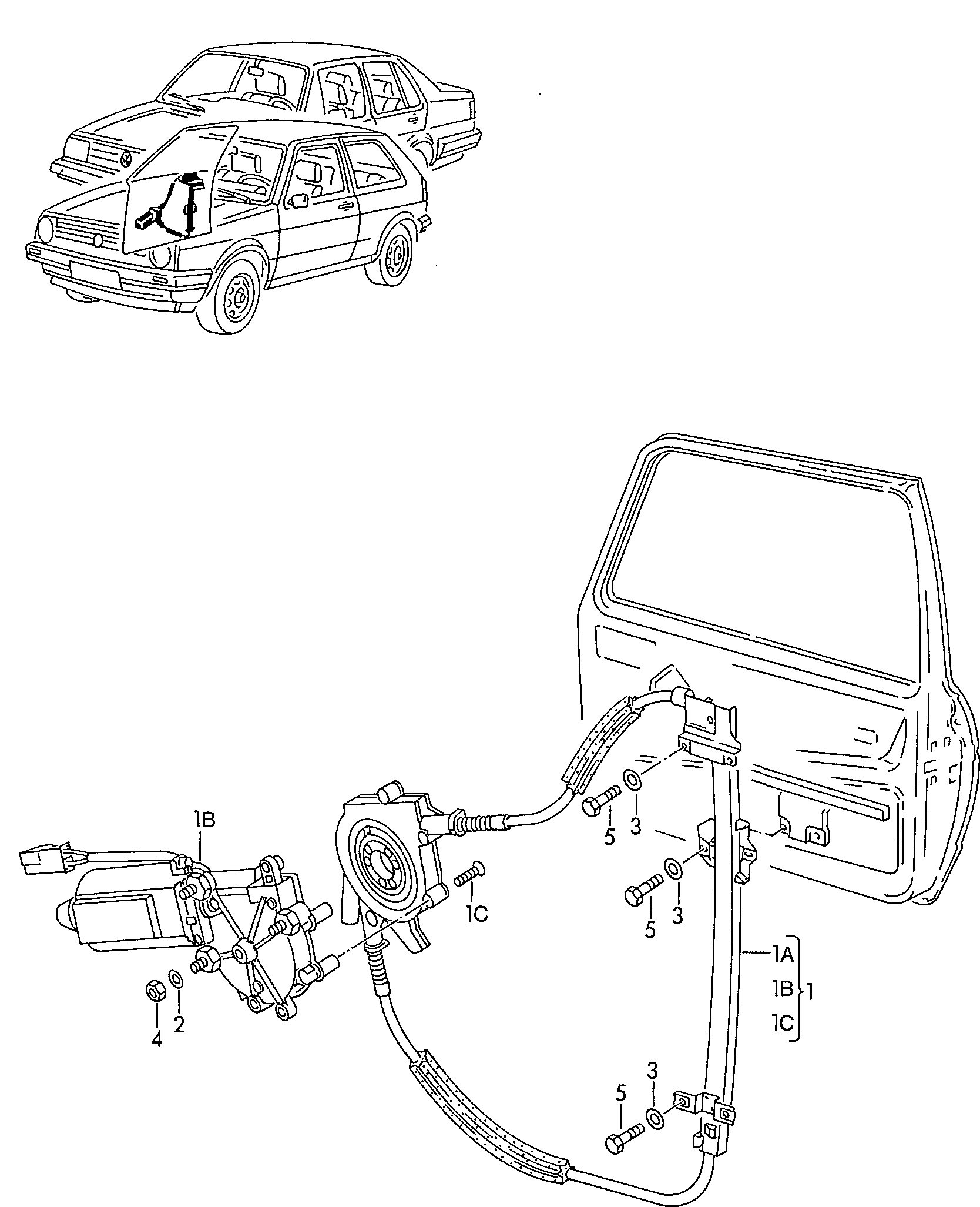 Door lock. Inner actuator. Door handle, exterior