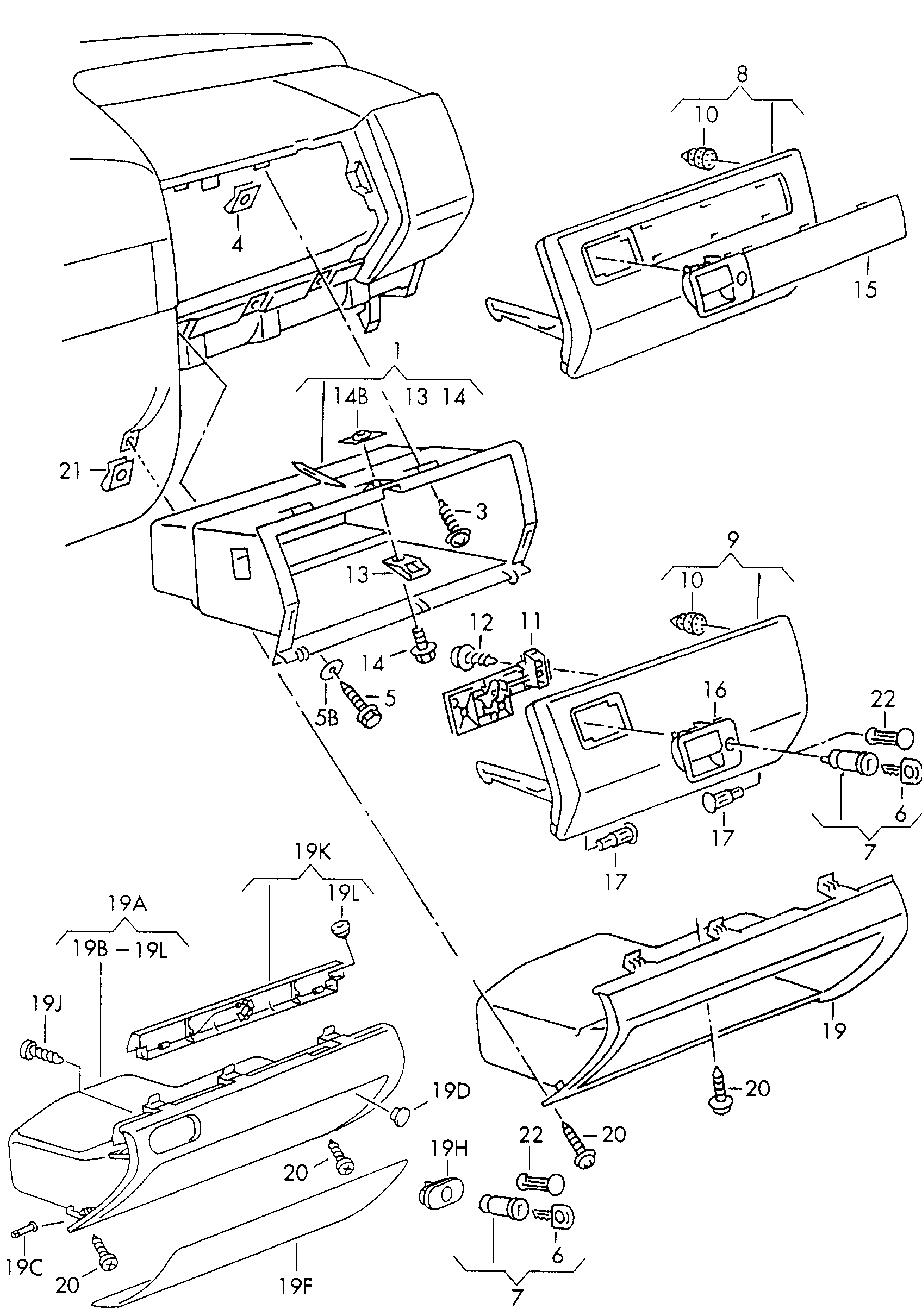 Volkswagen Golf (1997 - 1998) - Dashboard. dashboard fittings