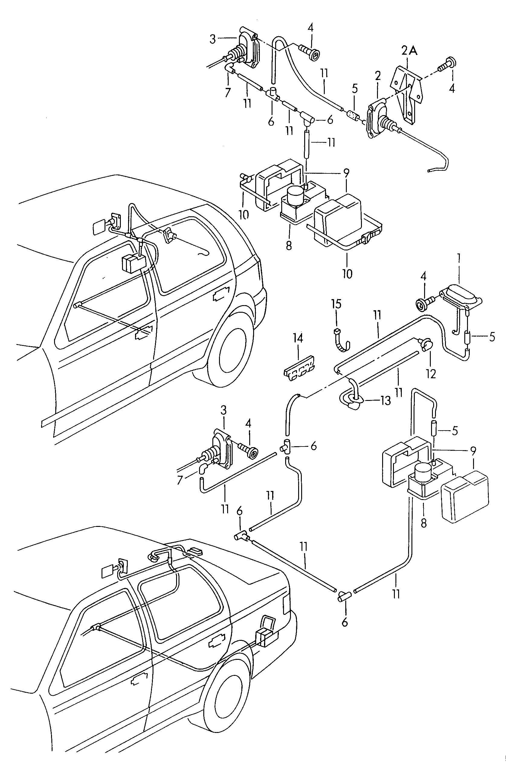 Volkswagen Golf (1997 - 1998) - Central locking system for doors