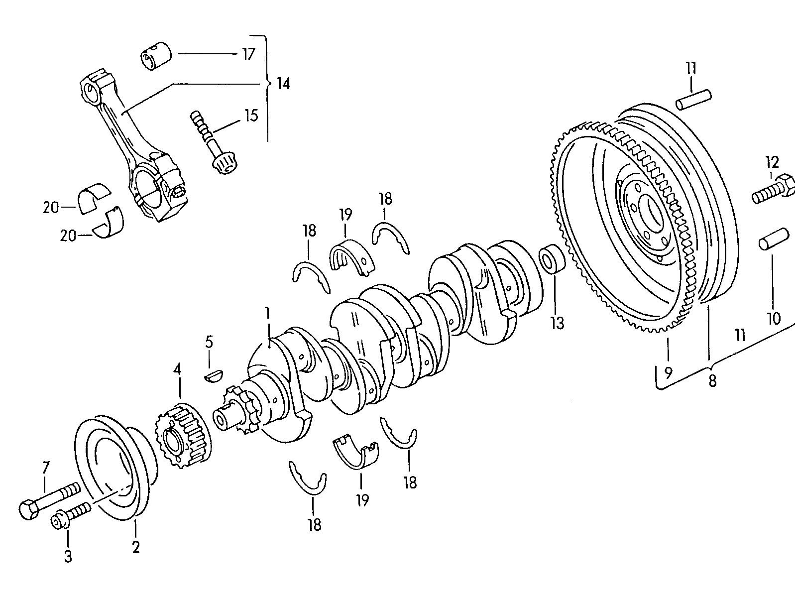 Volkswagen Golf (1997 - 1998) - Conrod. bearings. Crankshaft