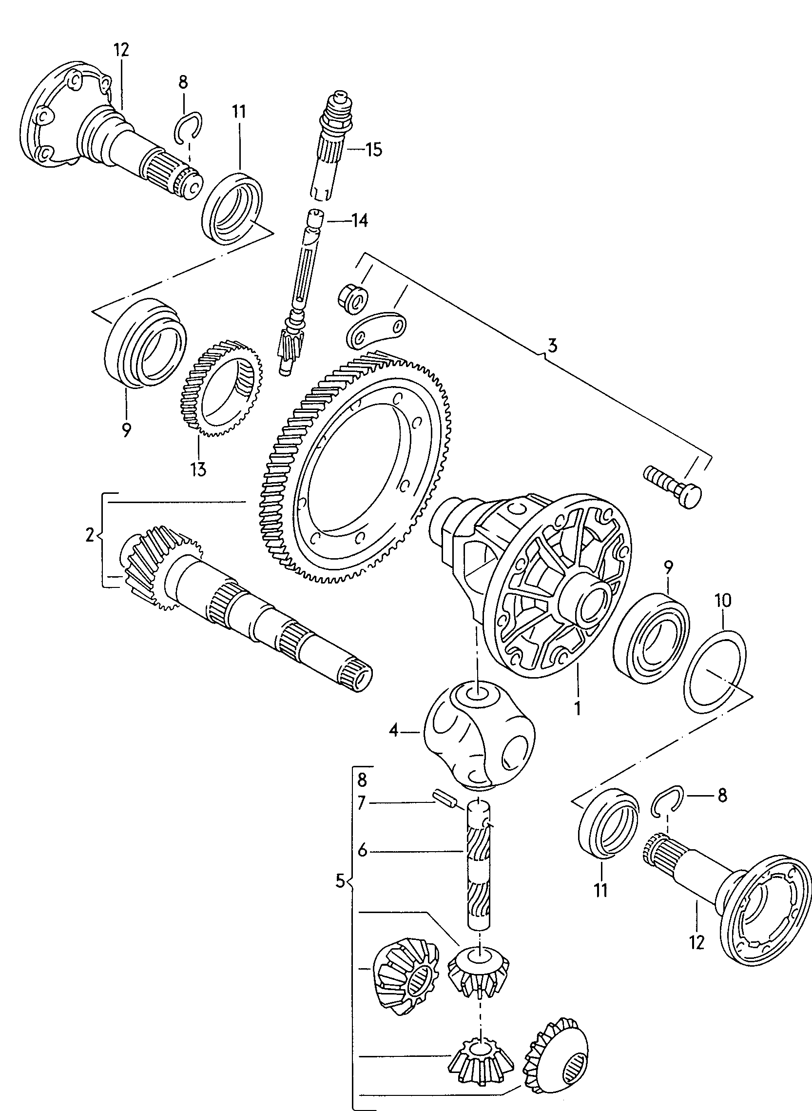Pinion gear set. for 5 speed manual transmiss.. Differential
