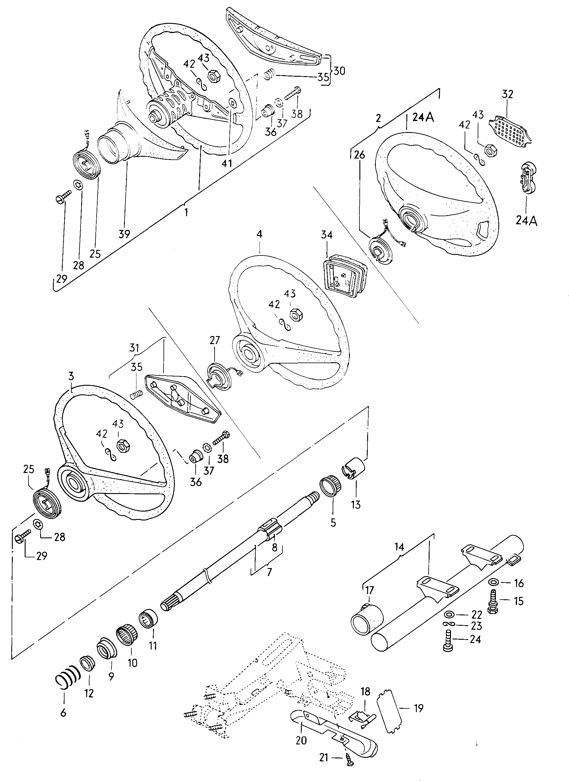 Volkswagen Golf (1982 - 1984) - Track rod. Steering gear
