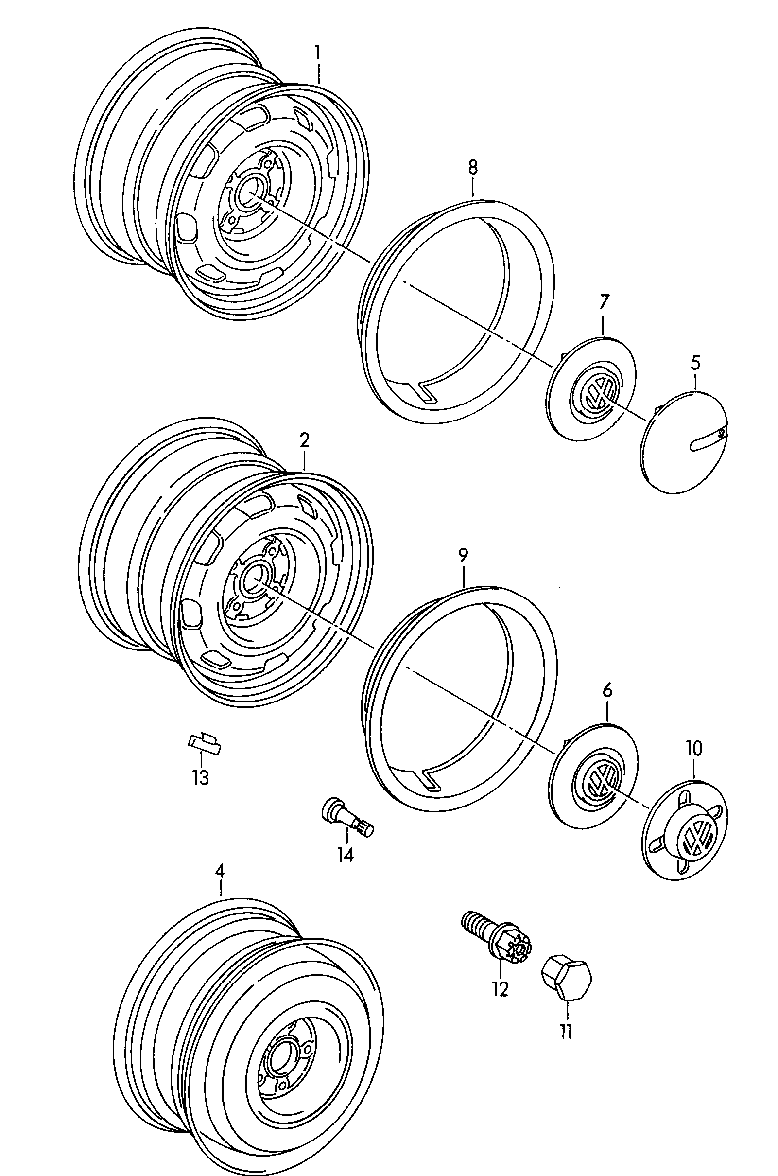 Volkswagen Golf (1997 - 1998) - Steel rim