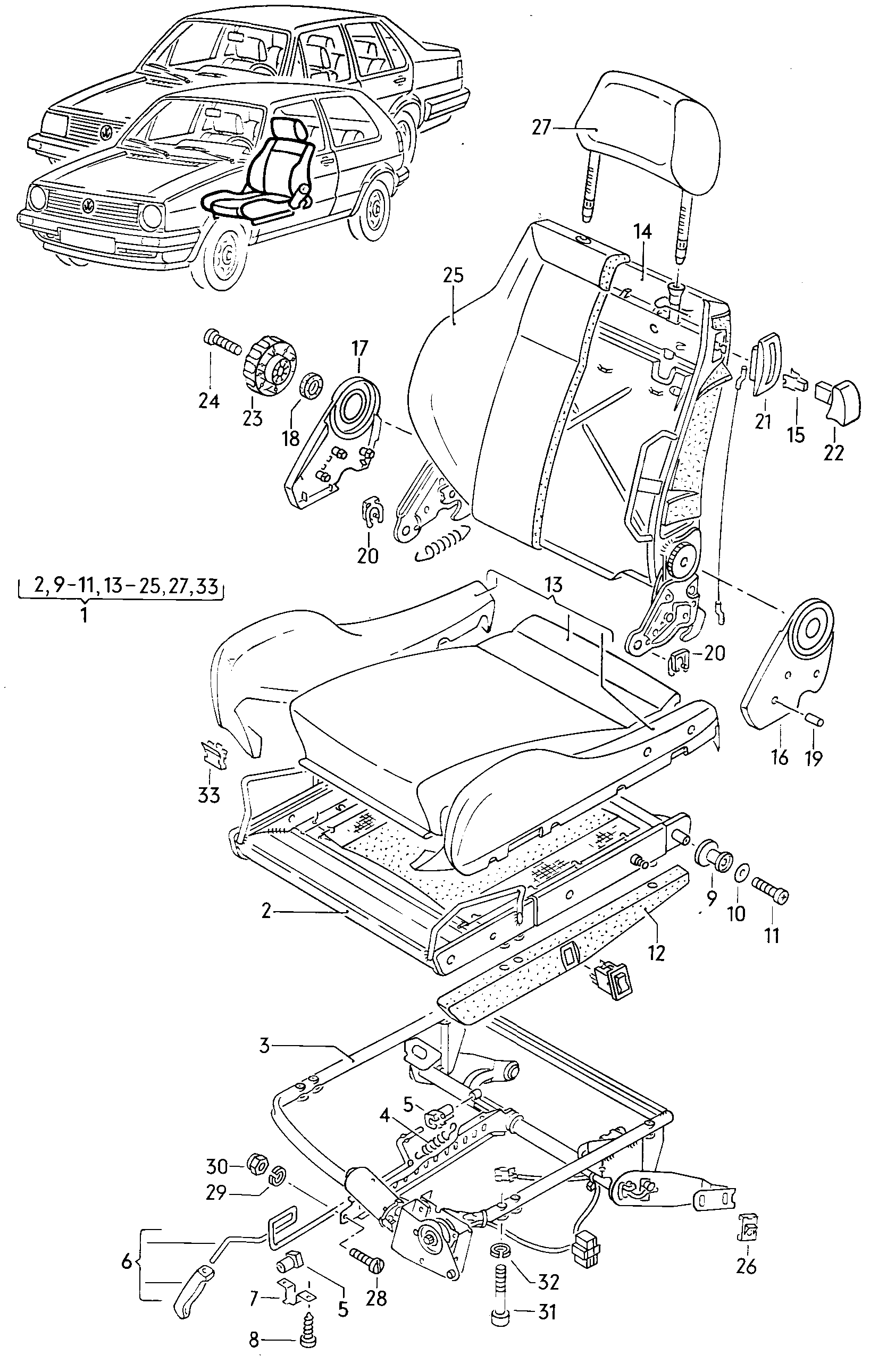 Volkswagen Golf/Var.-syn./Rall./Coun. (1986 - 1991) - Seat