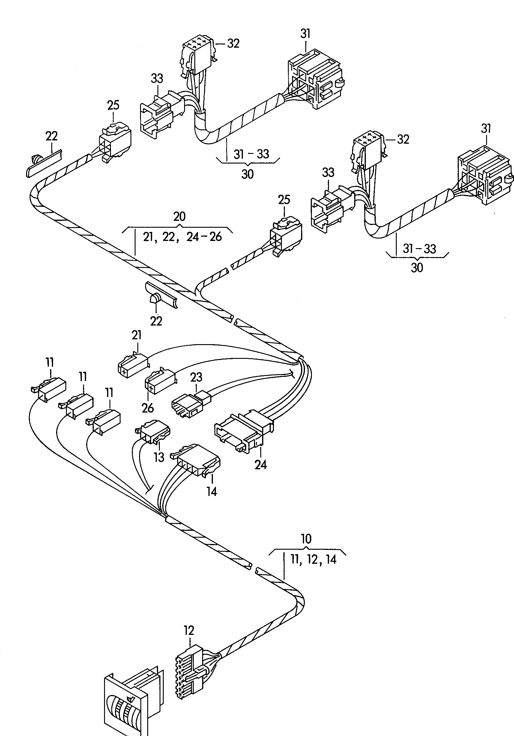 Volkswagen Golf (1993 - 1996) - Wiring set for engine