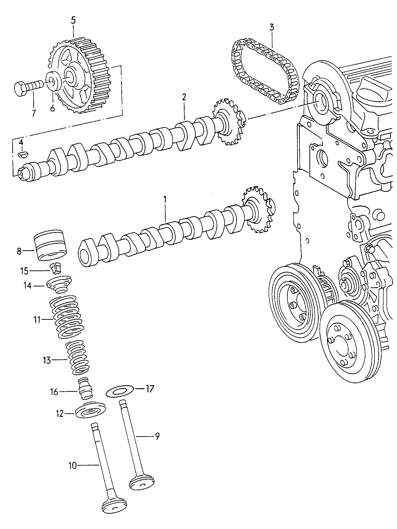 Volkswagen Golf (1997 - 1998) - Repair kit for toothed belt with tensioning roller