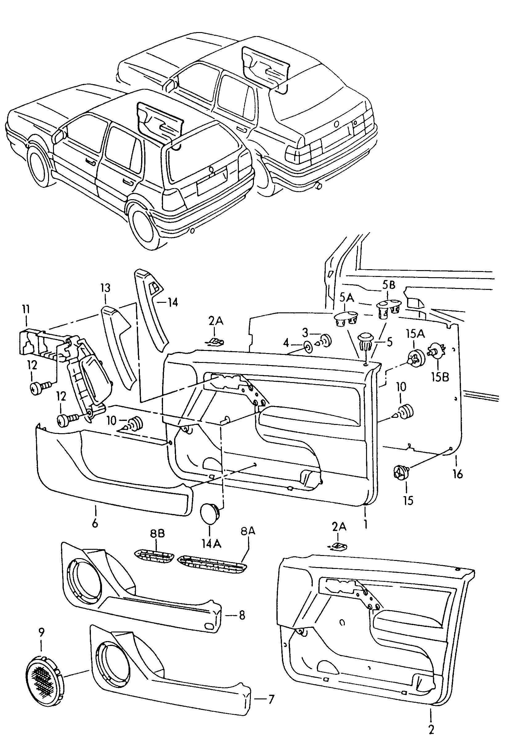 Volkswagen Golf (1993 - 1996) - Door trim panels