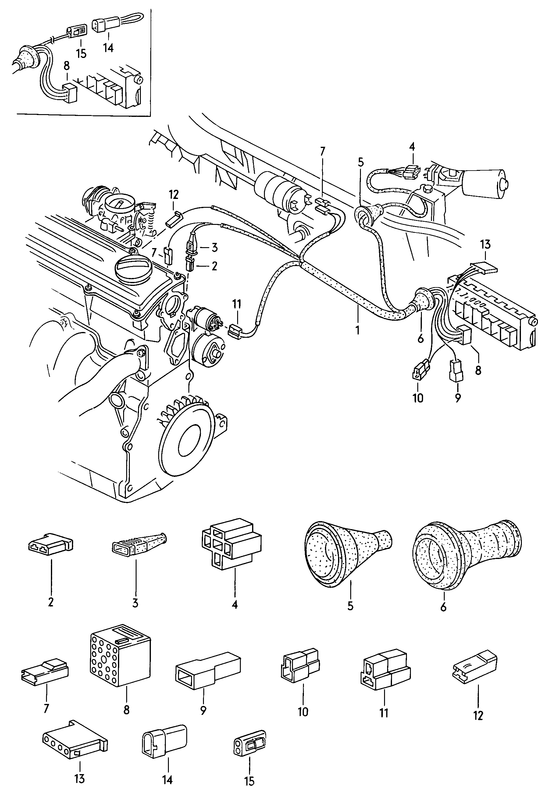 Volkswagen Golf (1979 - 1980) - Wiring looms