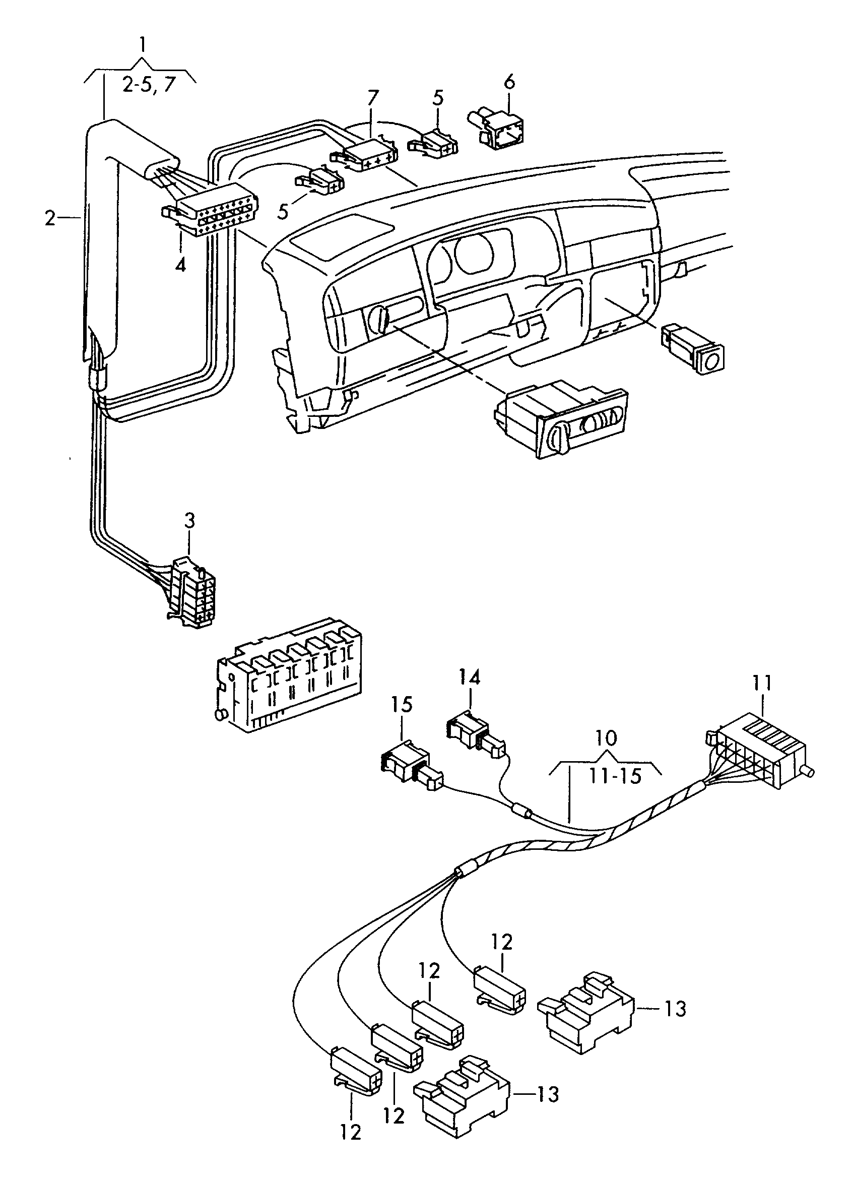 Volkswagen Golf (1997 - 1998) - Wiring set for engine