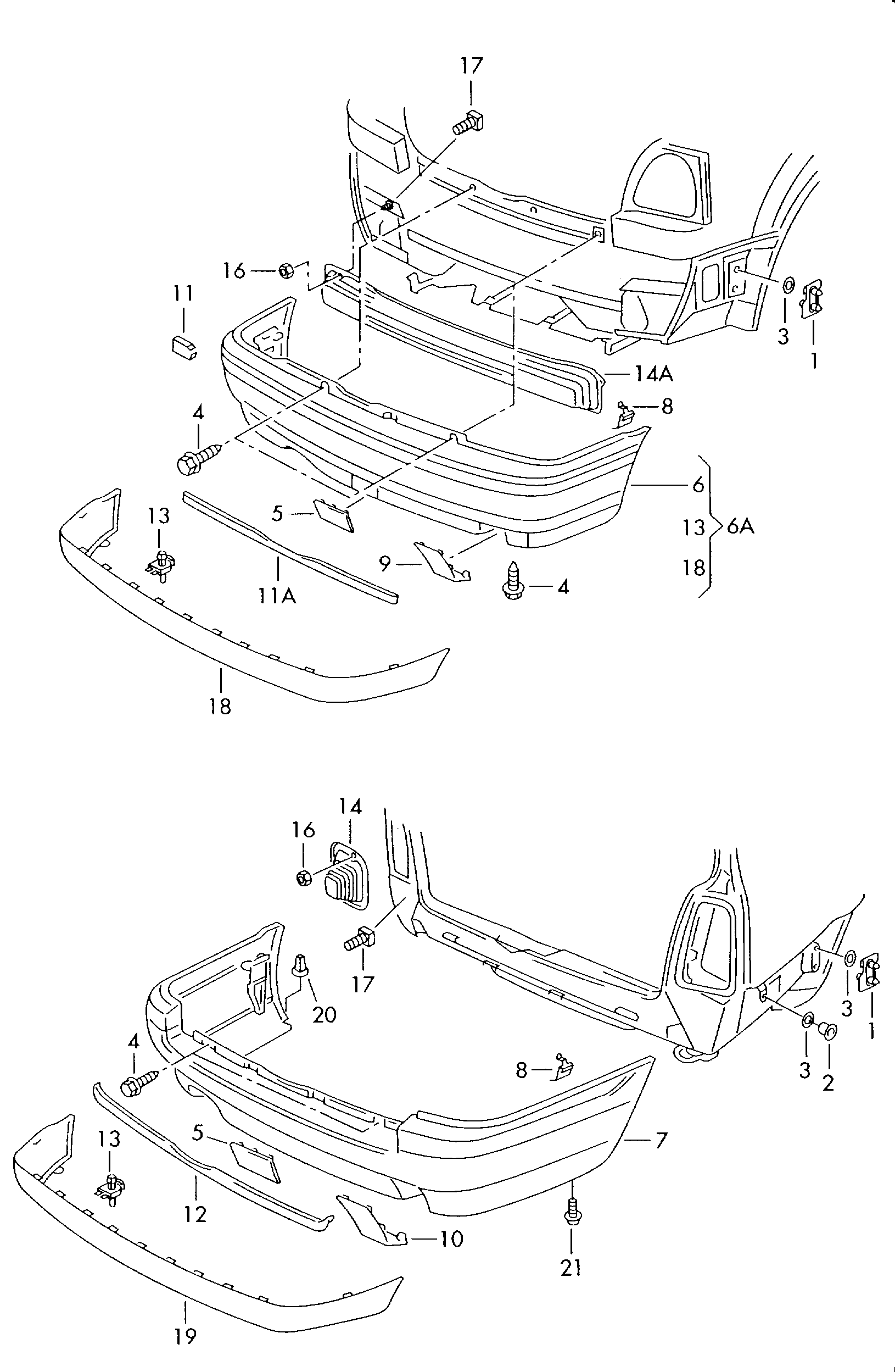 Volkswagen Golf (1997 - 1998) - Bumper