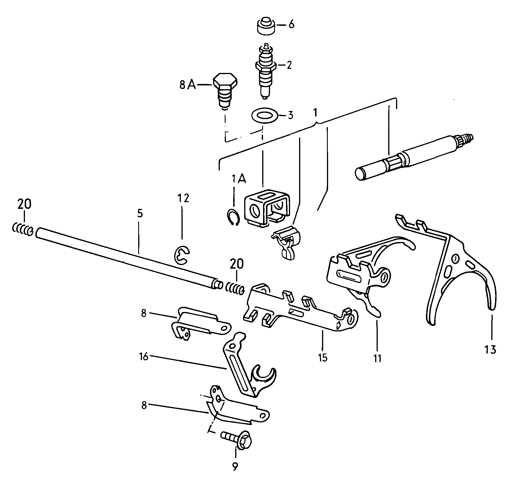 Volkswagen Golf (1982 - 1984) - For 4-speed manual gearbox. gears and shafts