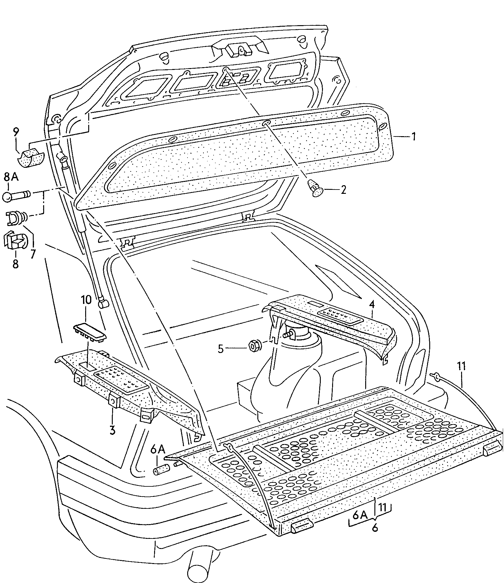 Grab handle. door trim panels. Stowage box