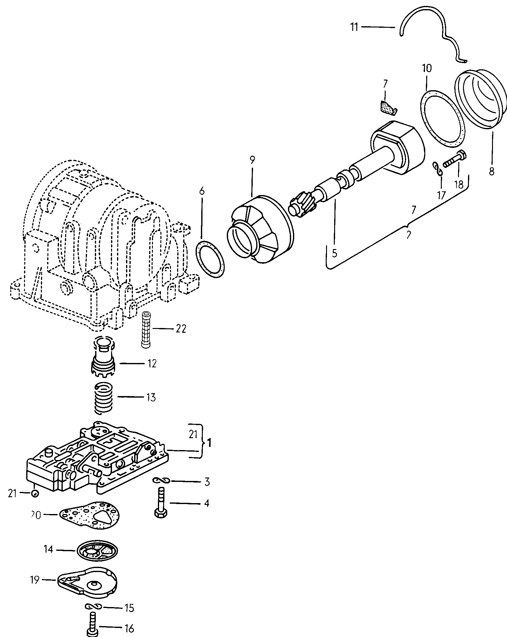Volkswagen Golf (1979 - 1980) - For automatic gearbox. oil strainer. valve body