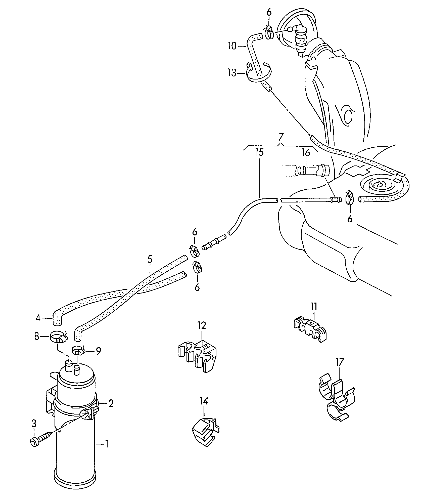 Volkswagen Golf (1997 - 1998) - Fuel tank
