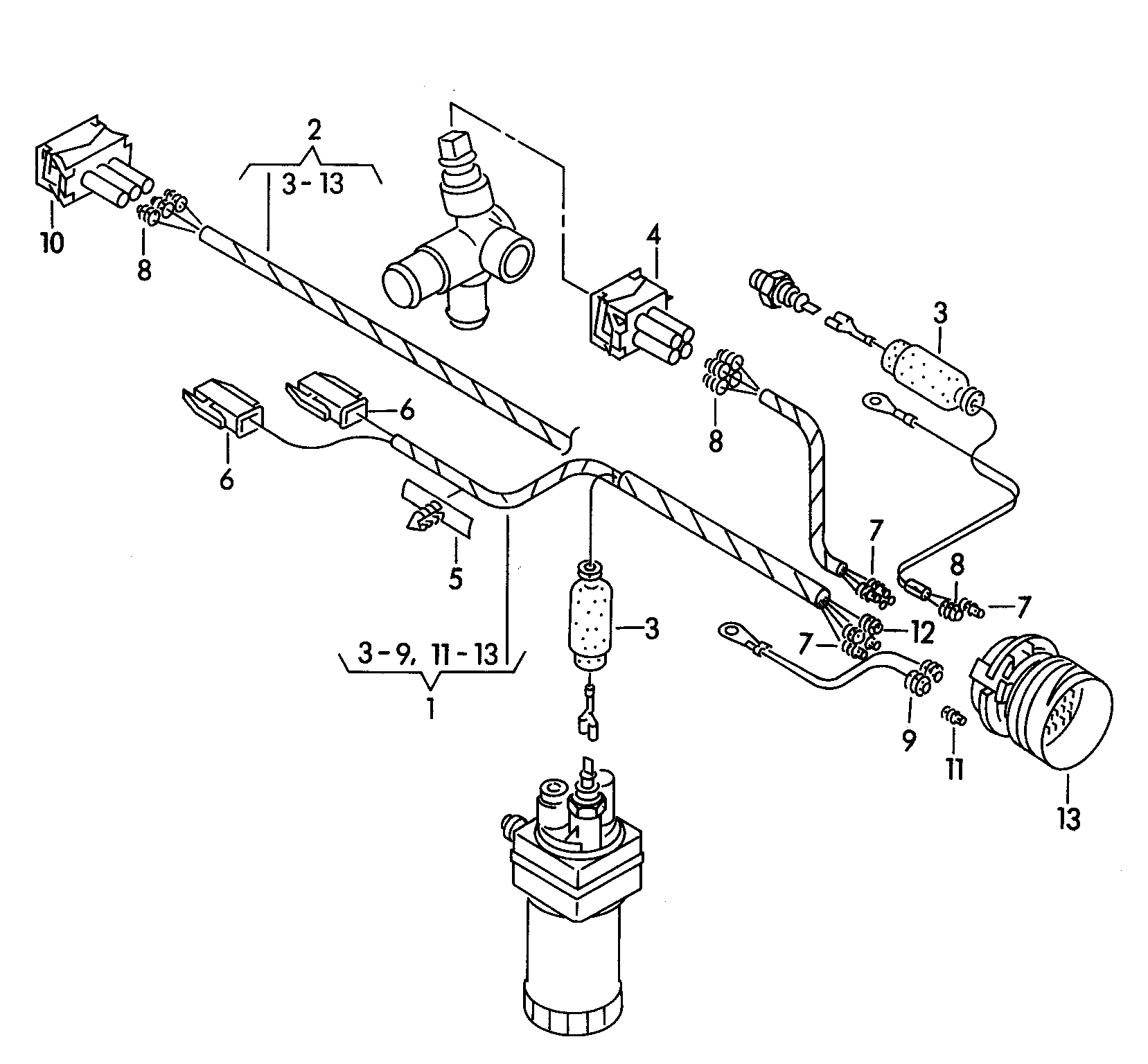 Volkswagen Golf (1993 - 1996) - Wiring set for engine