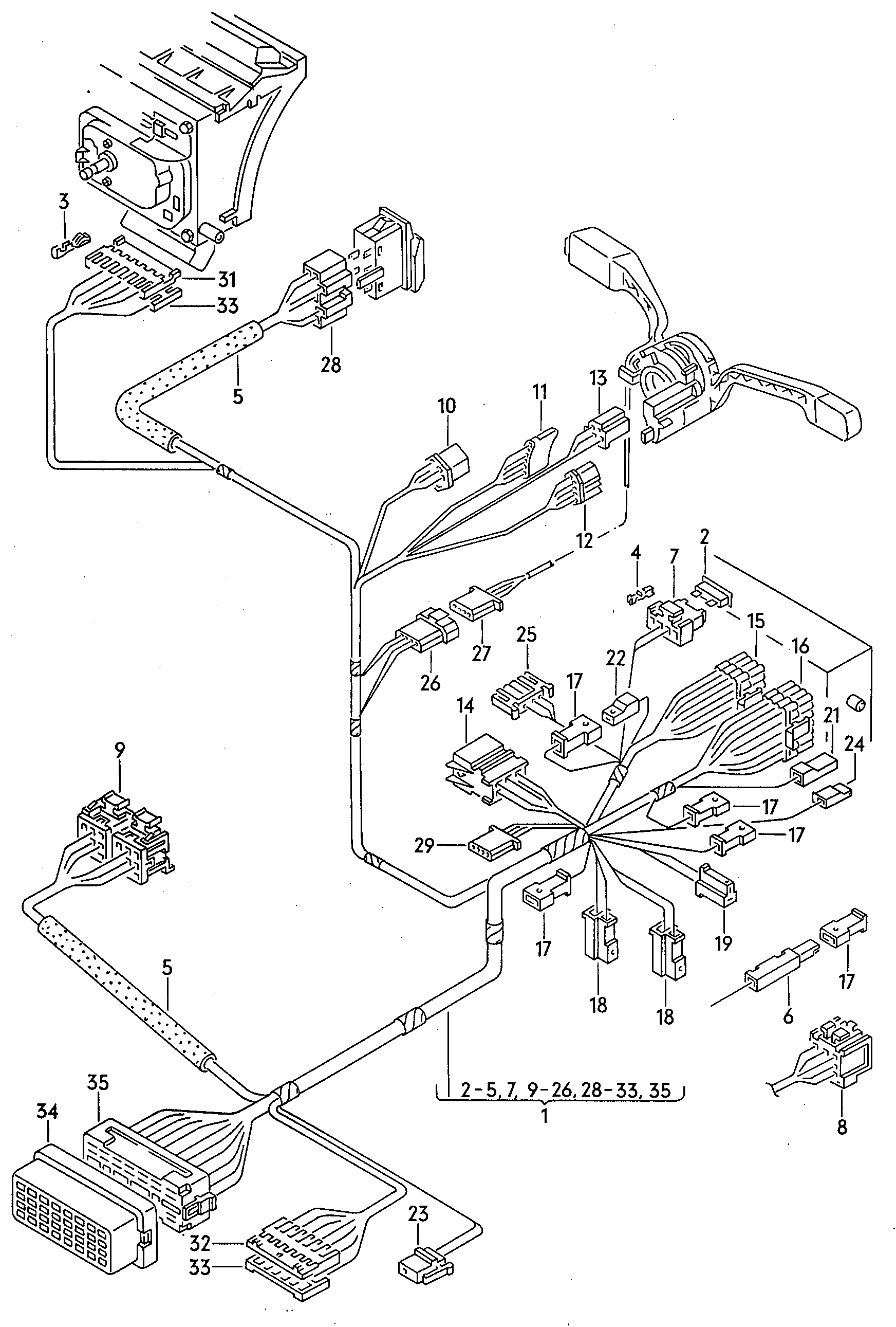 Wiring set for battery and 3-phase alternator. Earth line