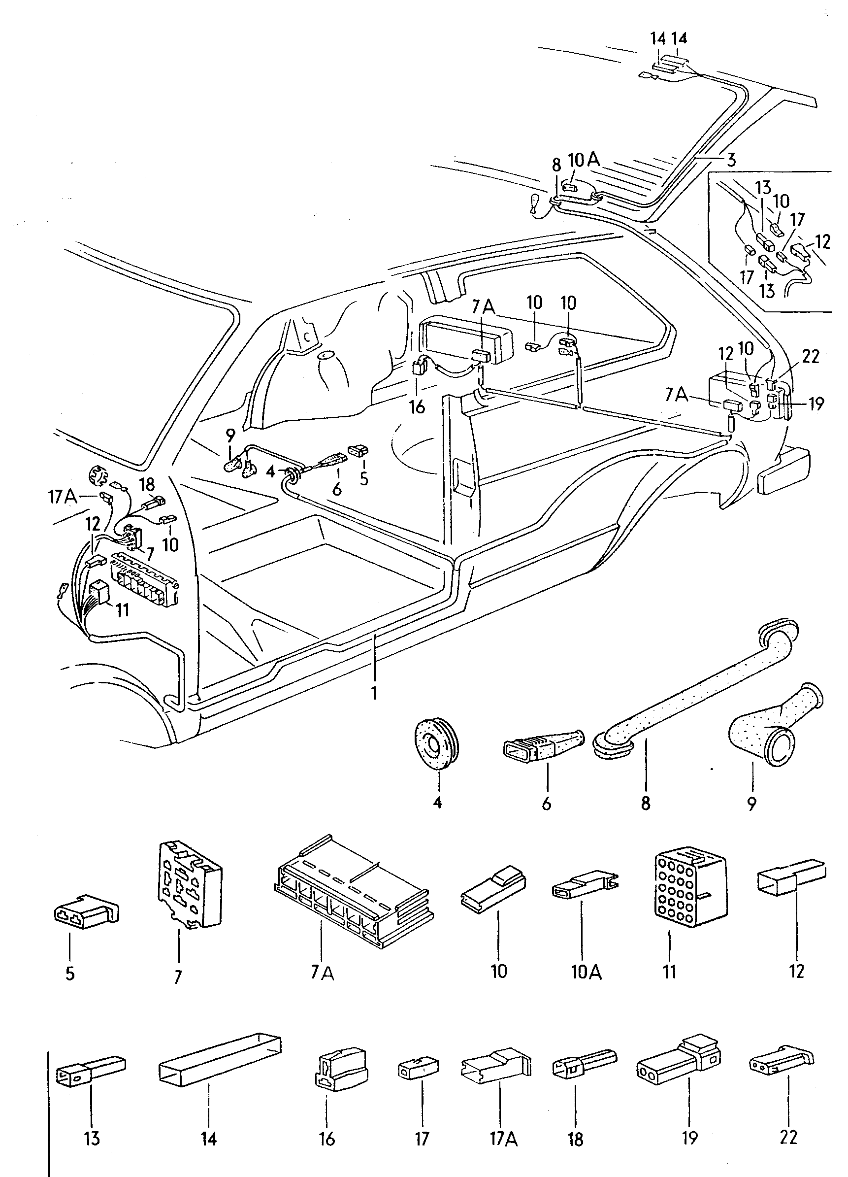Volkswagen Golf (1979 - 1980) - Wiring looms
