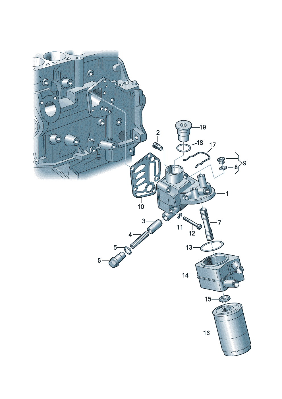 Volkswagen Golf/Golf R32 (2003 - 2006) - Oil pump. oil filter. Oil dipstick