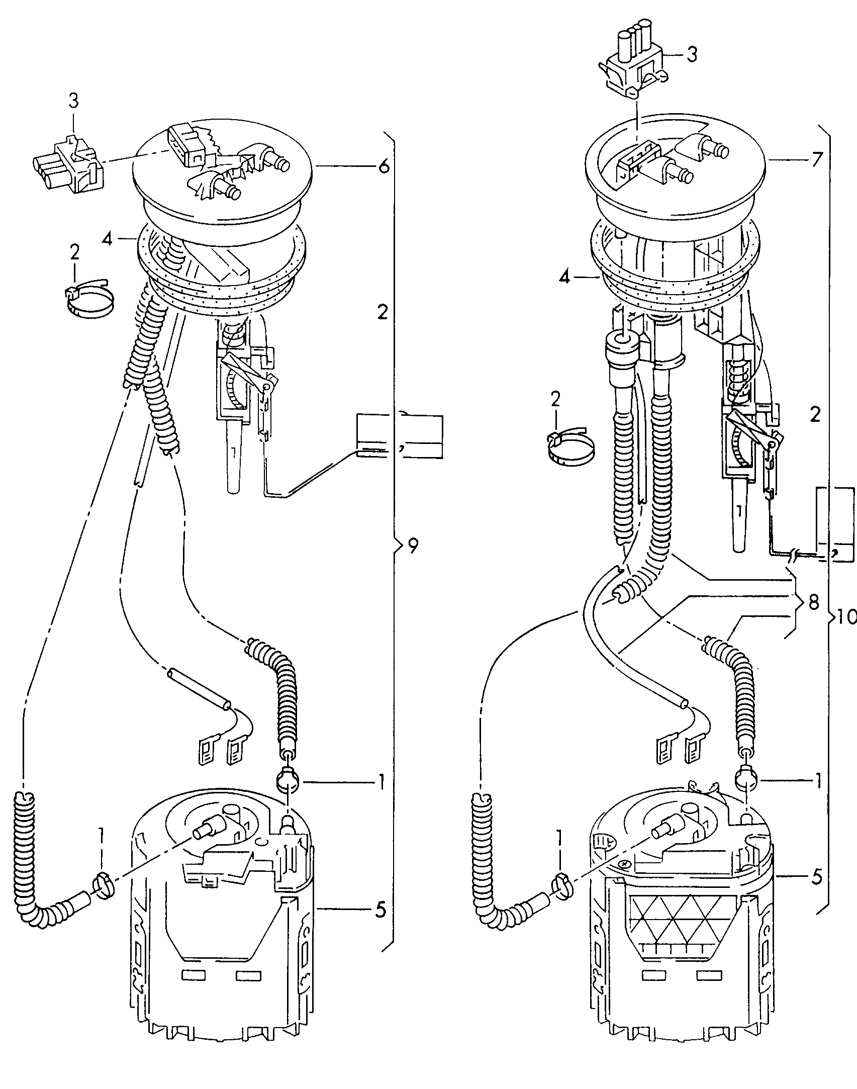 Volkswagen Golf (1997 - 1998) - Distance sensor. Combi-instrument