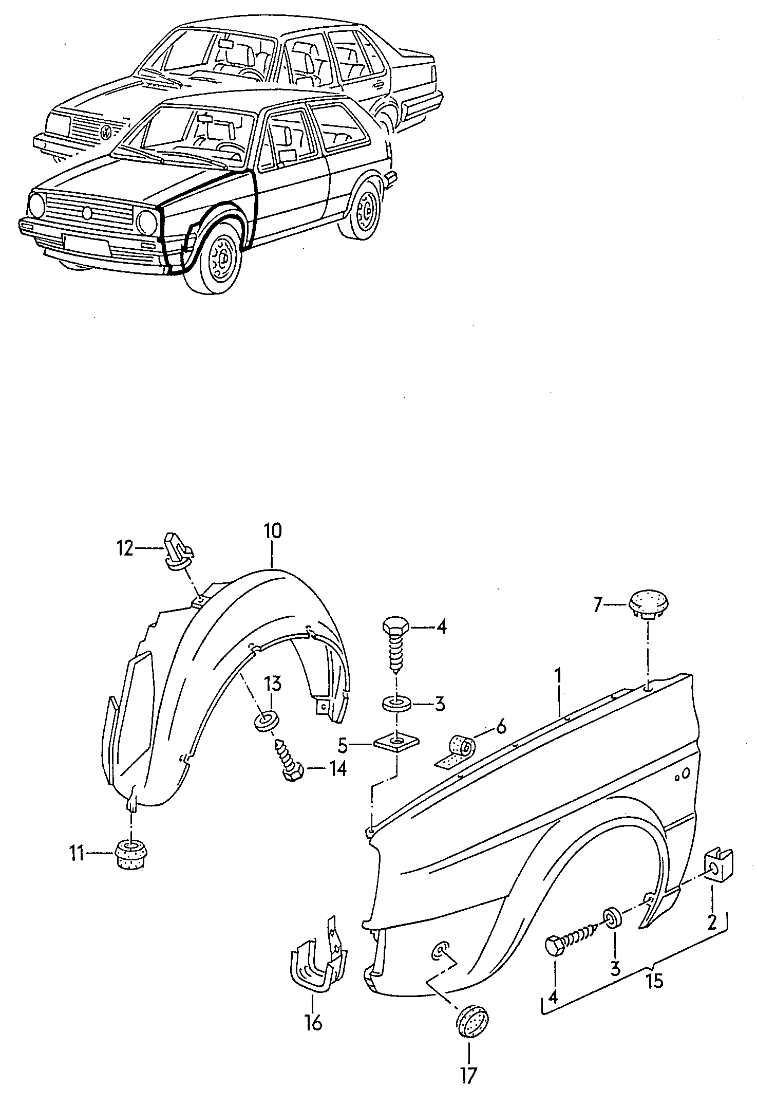 Wing. Wheel housing liner