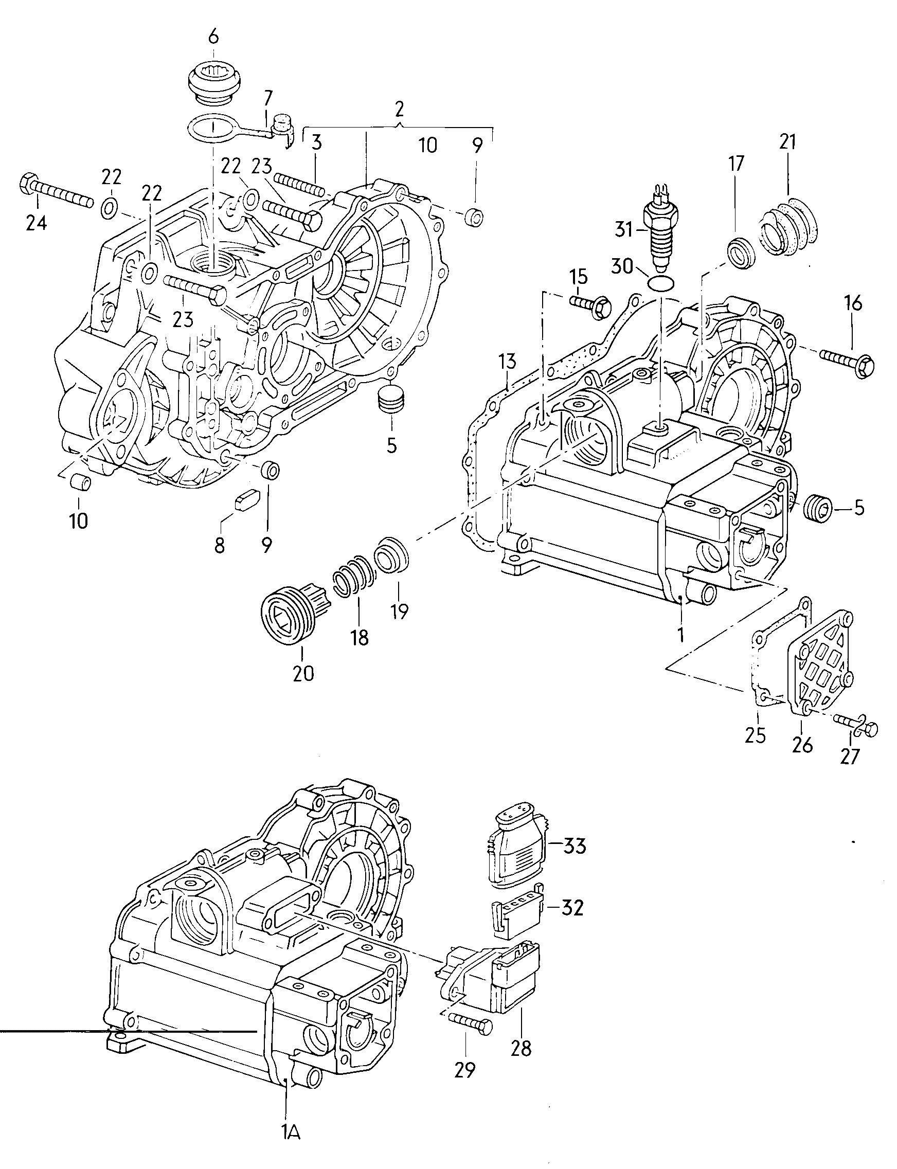 Gear housing. for 4-speed manual gearbox