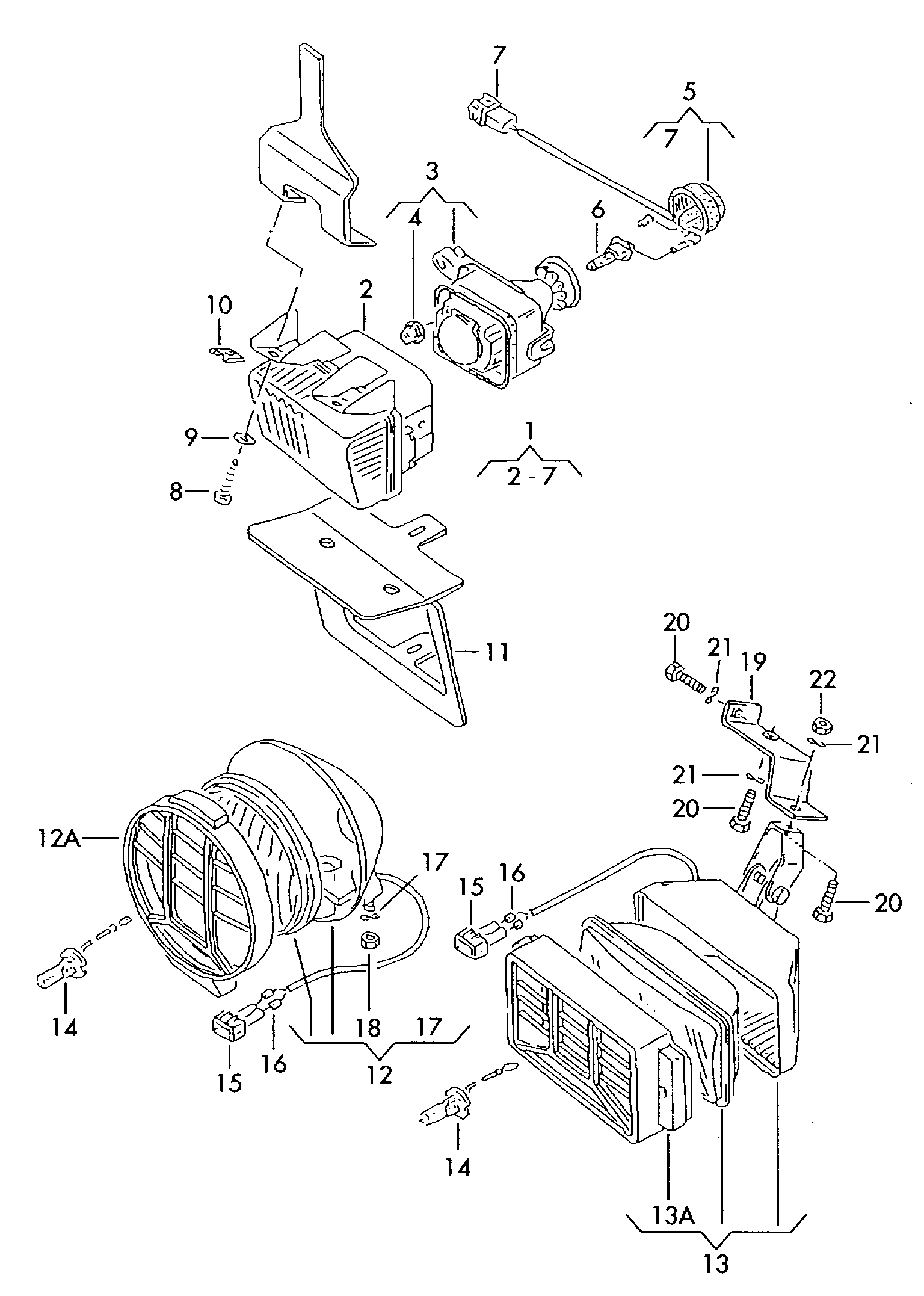 Volkswagen Golf/Var.-syn./Rall./Coun. (1986 - 1991) - Headlights