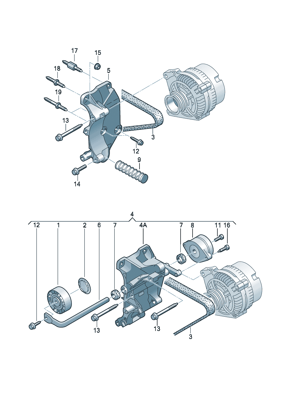 Volkswagen Golf (1997 - 1998) - Alternator versions