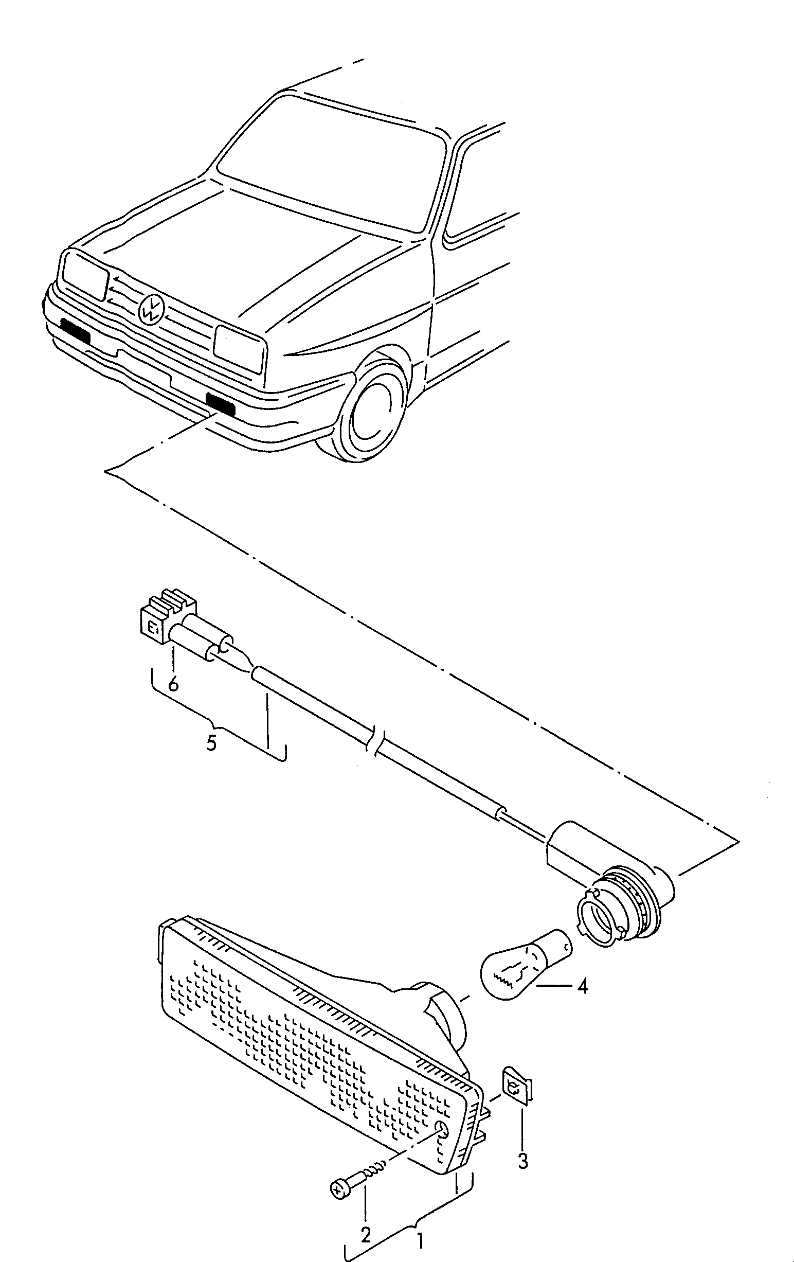 Volkswagen Golf/Var.-syn./Rall./Coun. (1986 - 1991) - Turn signal/hazard light relay. Turn signal indicator