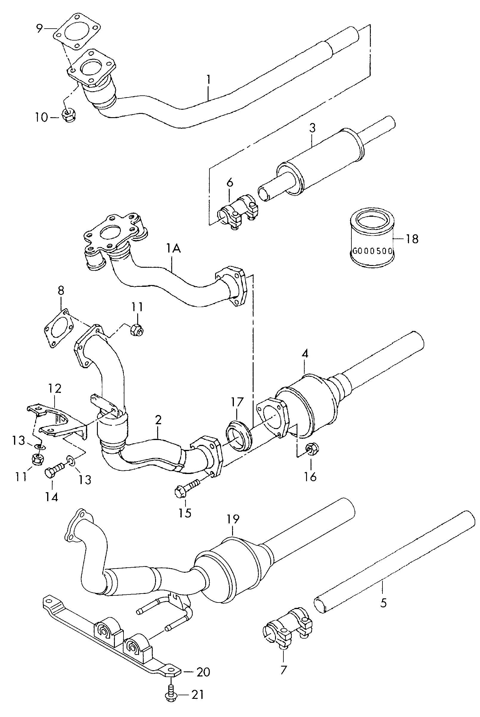 Volkswagen Golf (1997 - 1998) - Exhaust manifolds