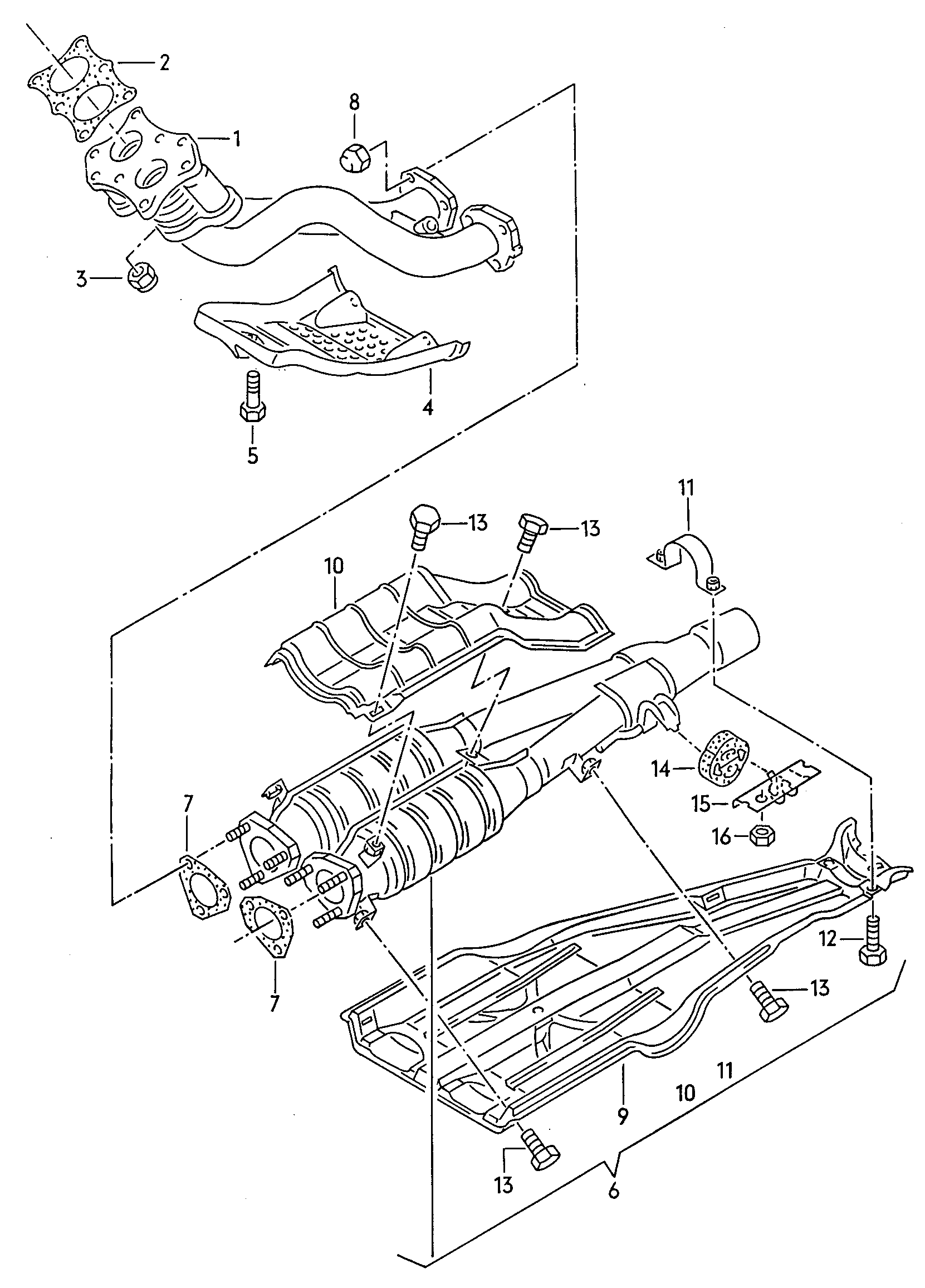 Volkswagen Golf/Var.-syn./Rall./Coun. (1986 - 1991) - Exhaust manifolds