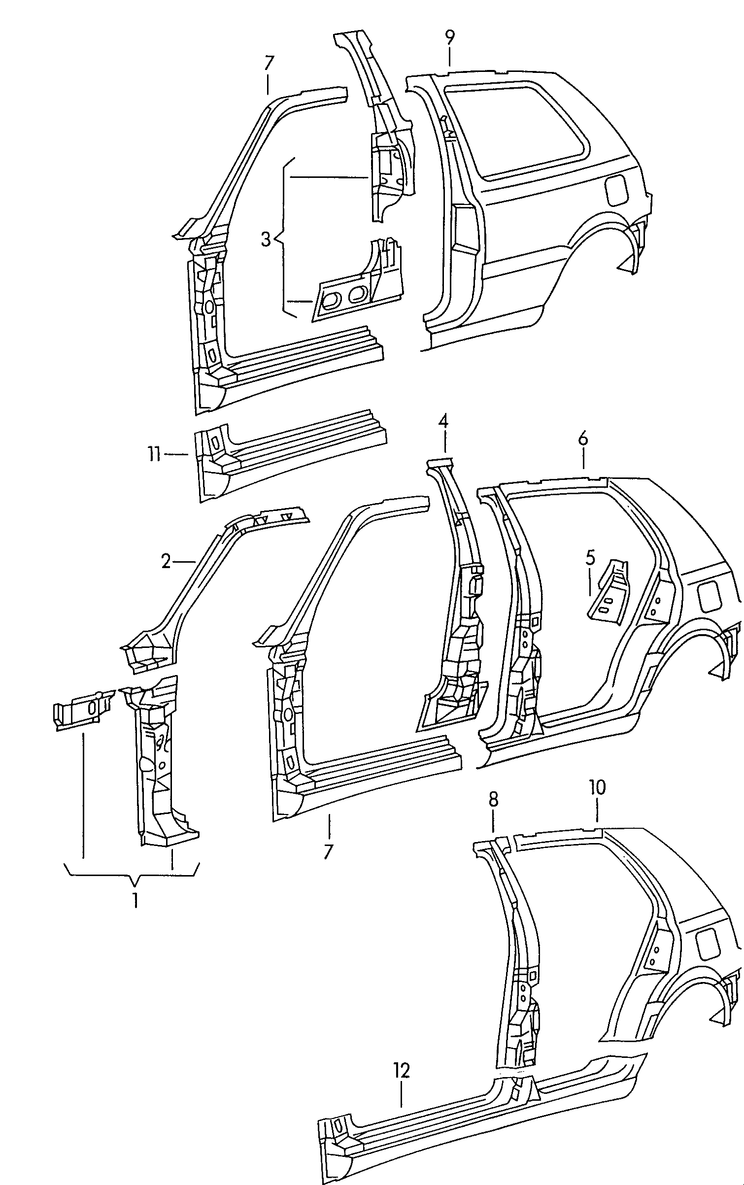 Volkswagen Golf (1997 - 1998) - Side part