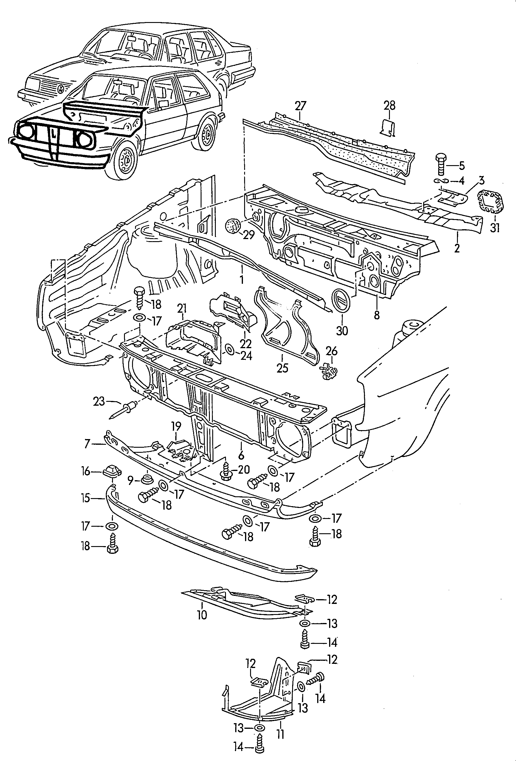 Bodywork front part