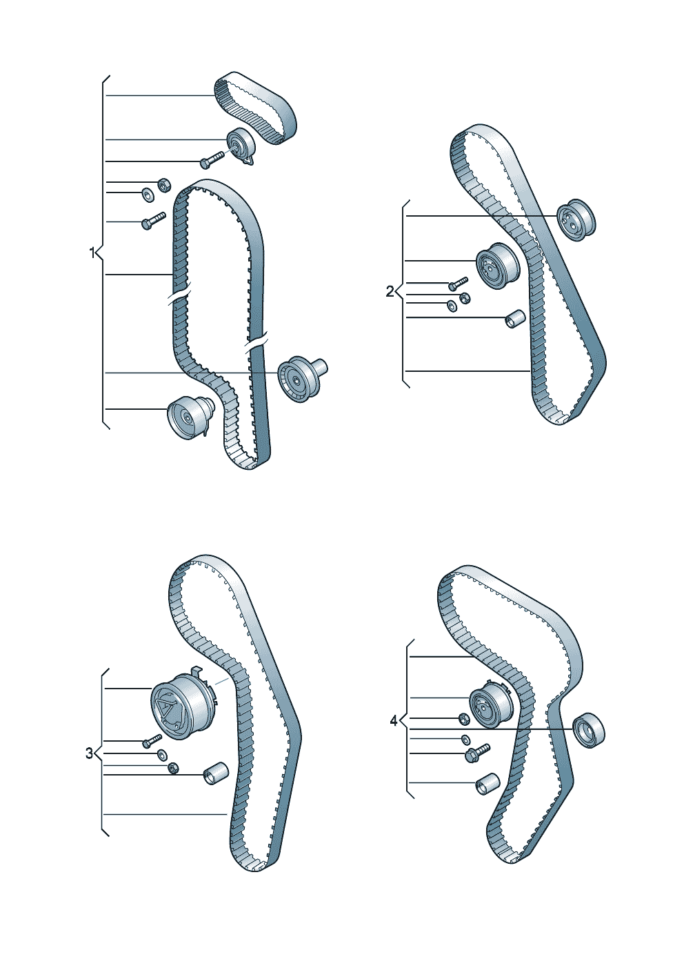 Volkswagen Golf (1997 - 1998) - Repair kit for toothed belt with tensioning roller