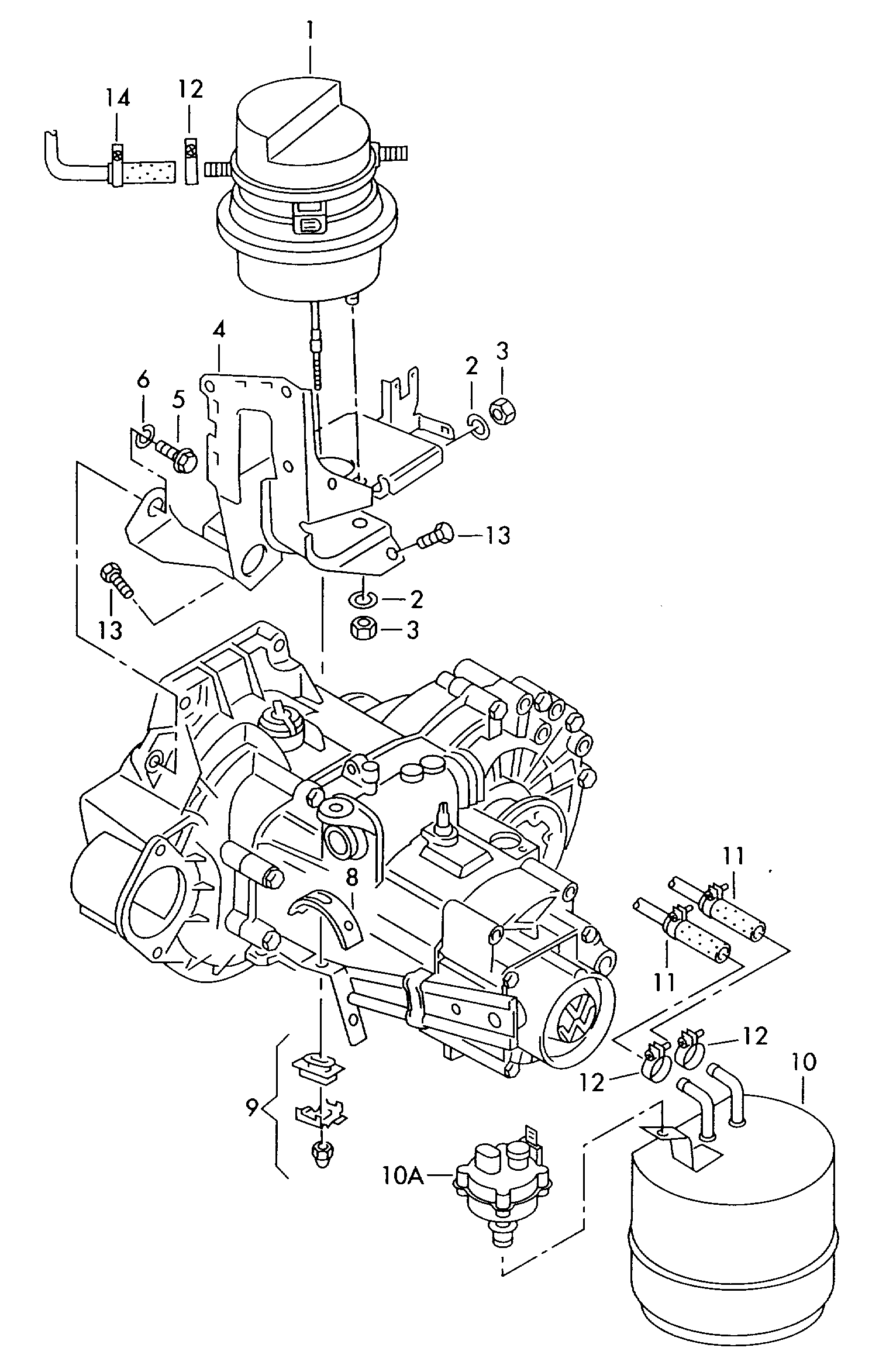 Volkswagen Golf (1996) - Coupling. Servo motor