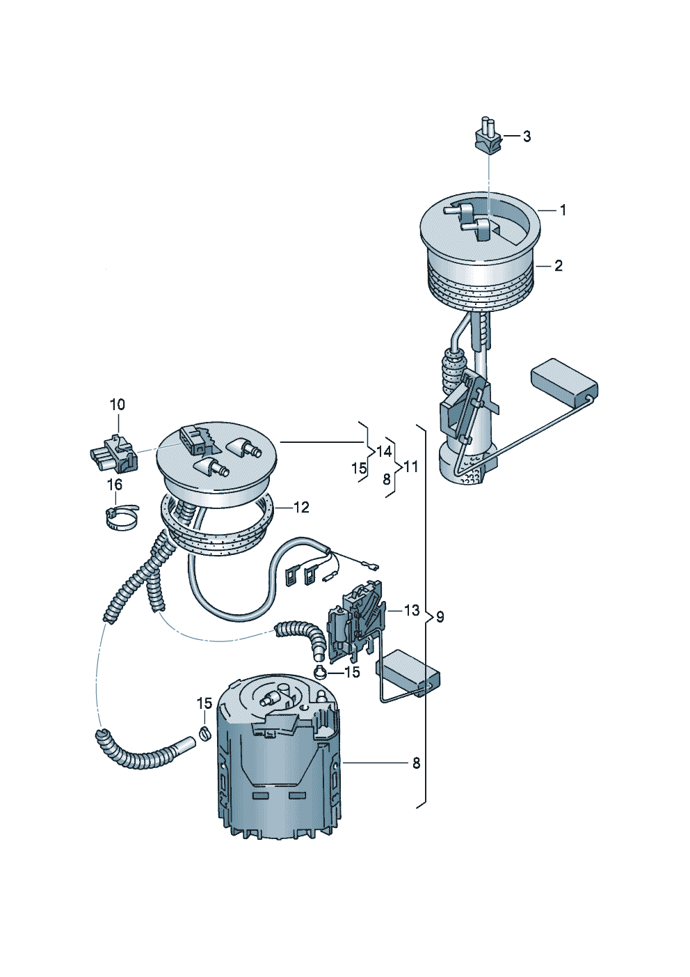 Volkswagen Golf Cabriolet (1994 - 1998) - Distance sensor. Combi-instrument