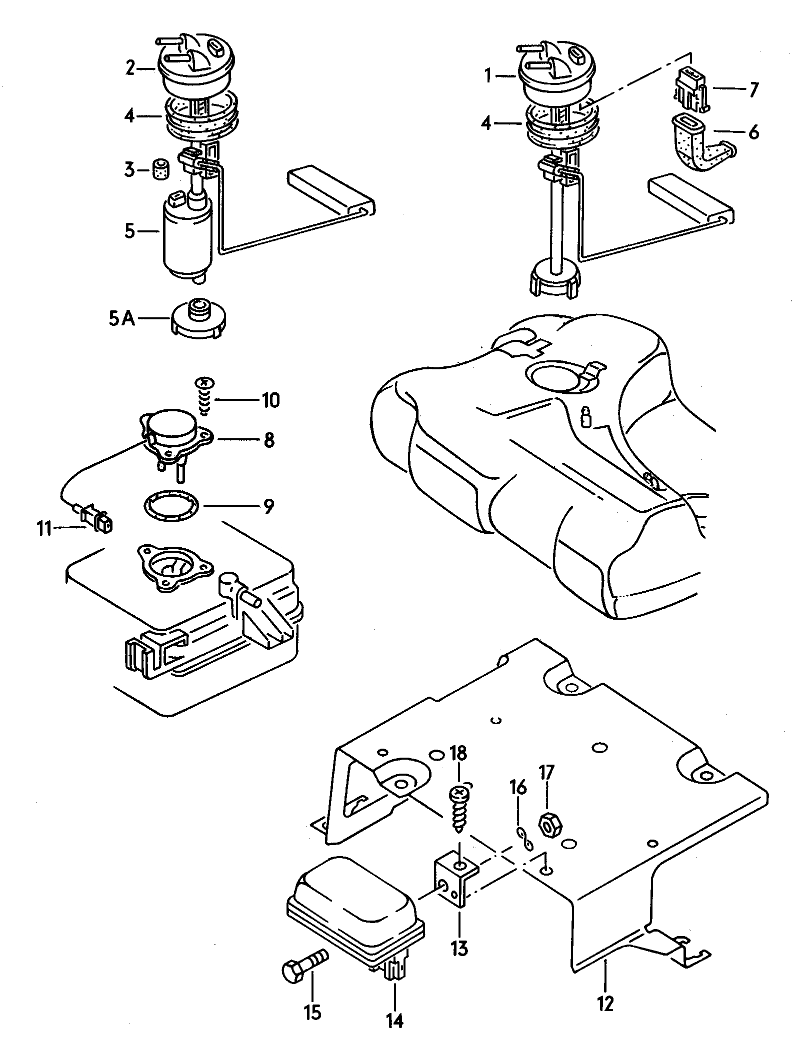 Volkswagen Golf/Var.-syn./Rall./Coun. (1986 - 1991) - Instrument housing and mounting parts
