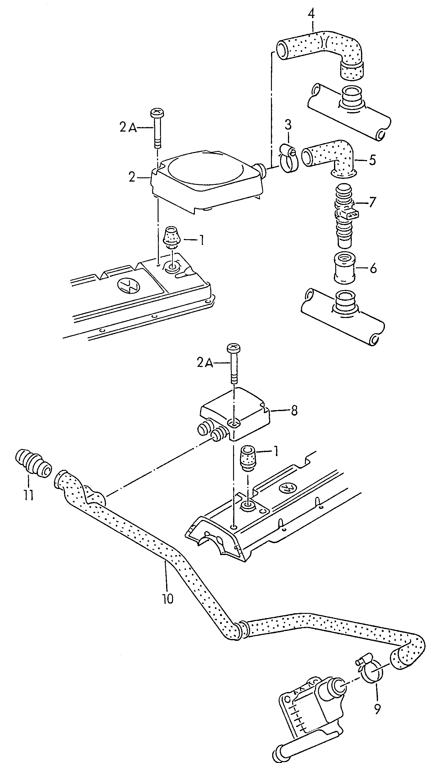 Volkswagen Golf/Var.-syn./Rall./Coun. (1986 - 1991) - Ventilation for cylinder head cover