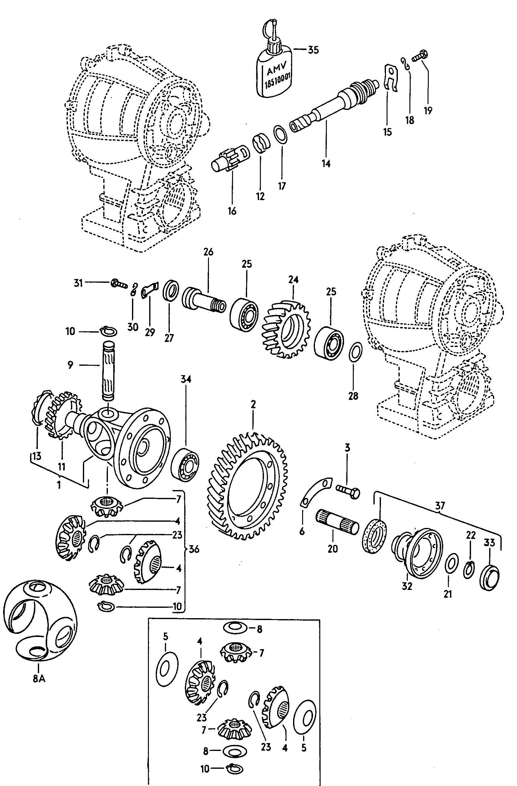 Volkswagen Golf (1979 - 1980) - For manual gearbox. Differential