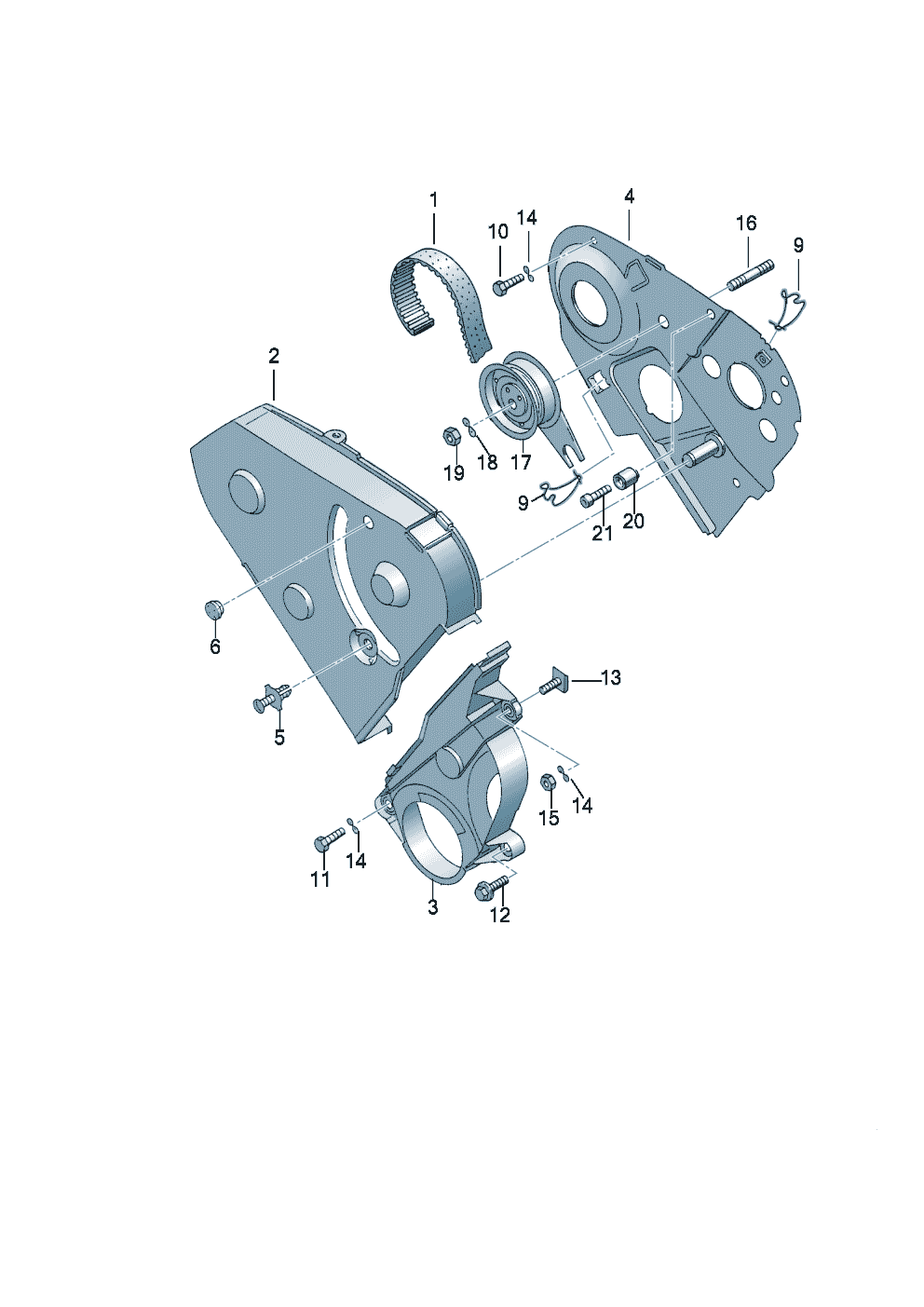 Volkswagen Golf (1997 - 1998) - Repair kit for toothed belt with tensioning roller