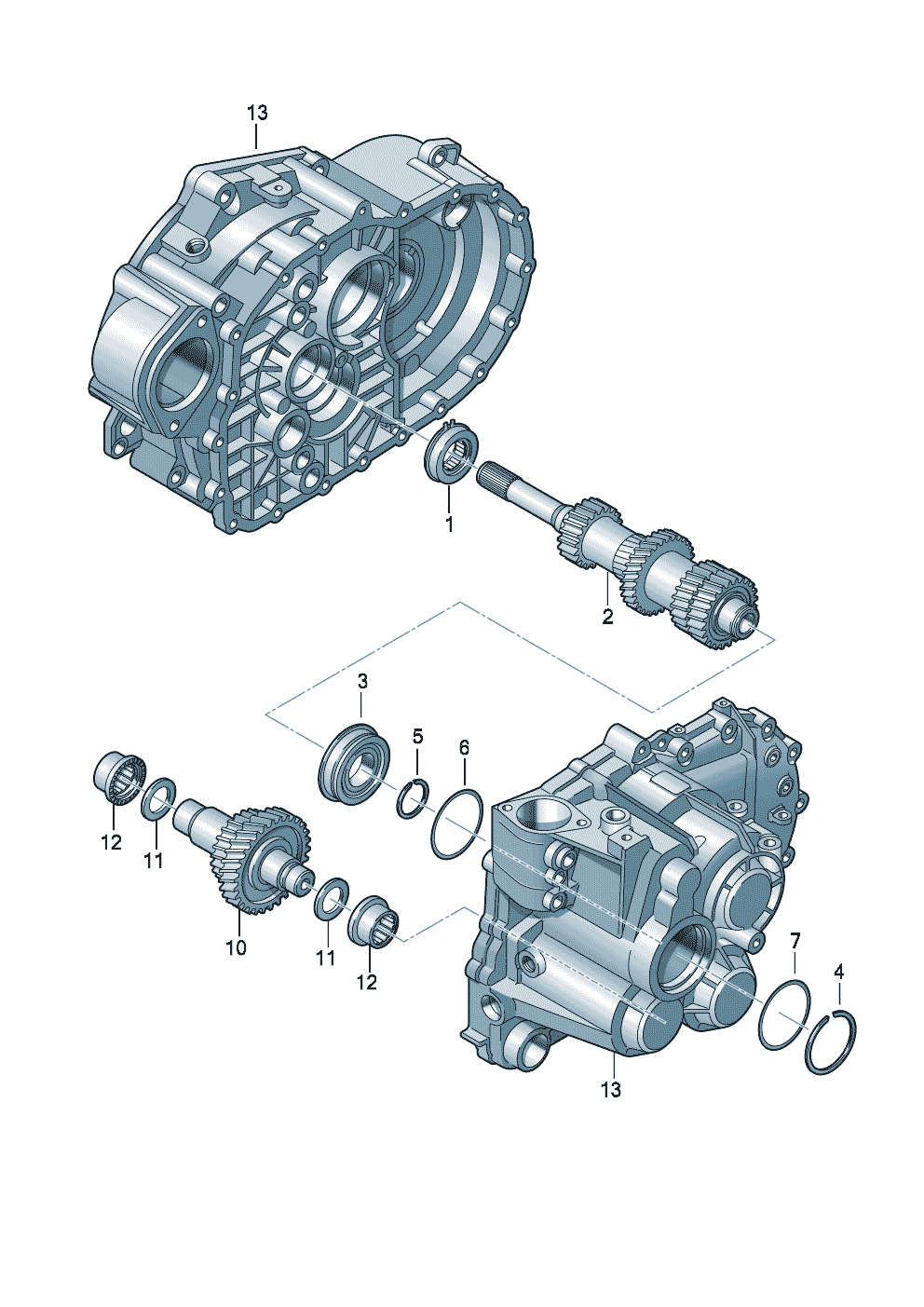 Volkswagen Golf/Golf R32 (2003 - 2006) - Output shaft. for 5 speed manual transmiss.. gears and shafts