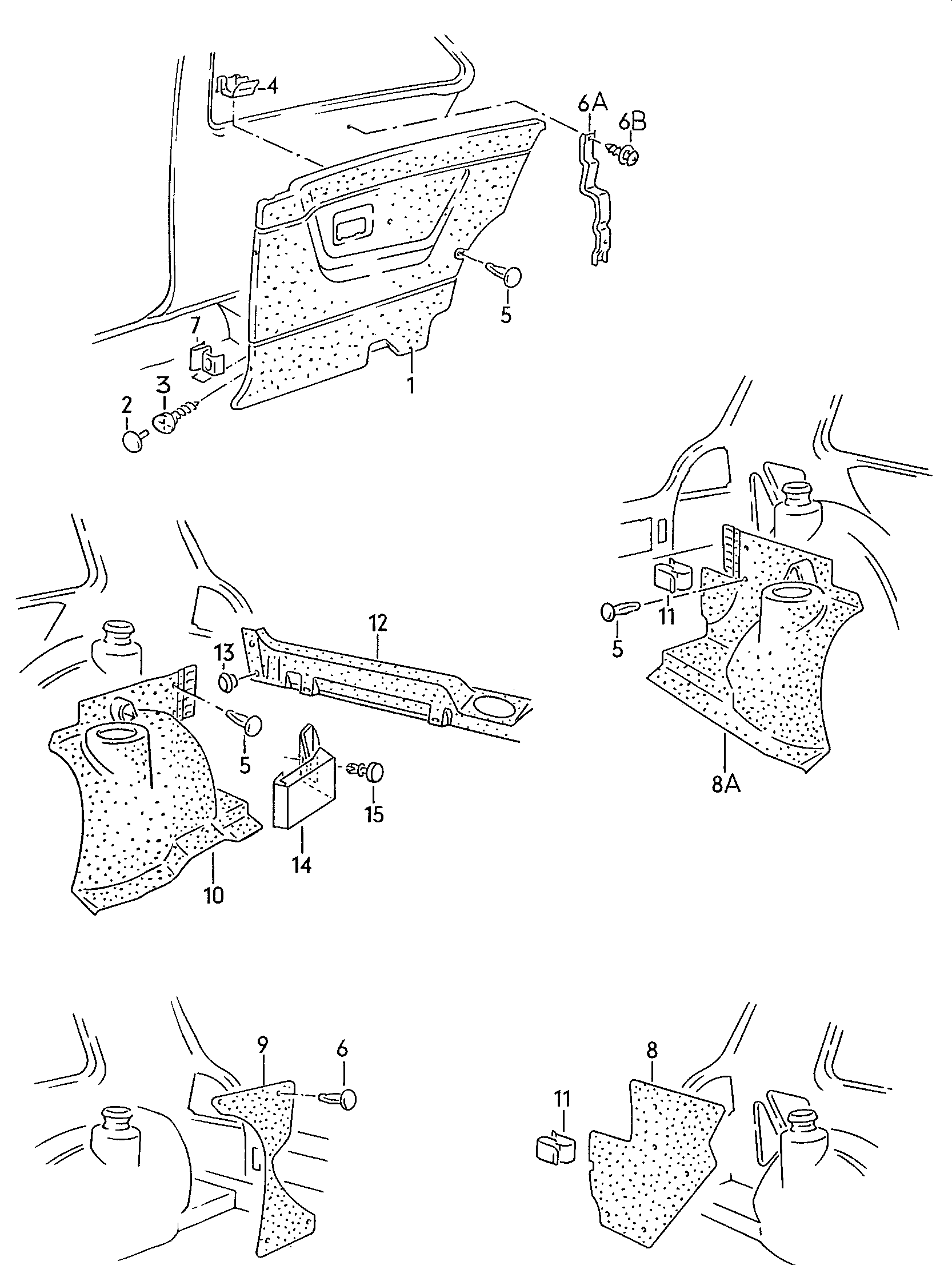 Grab handle. door trim panels. Stowage box