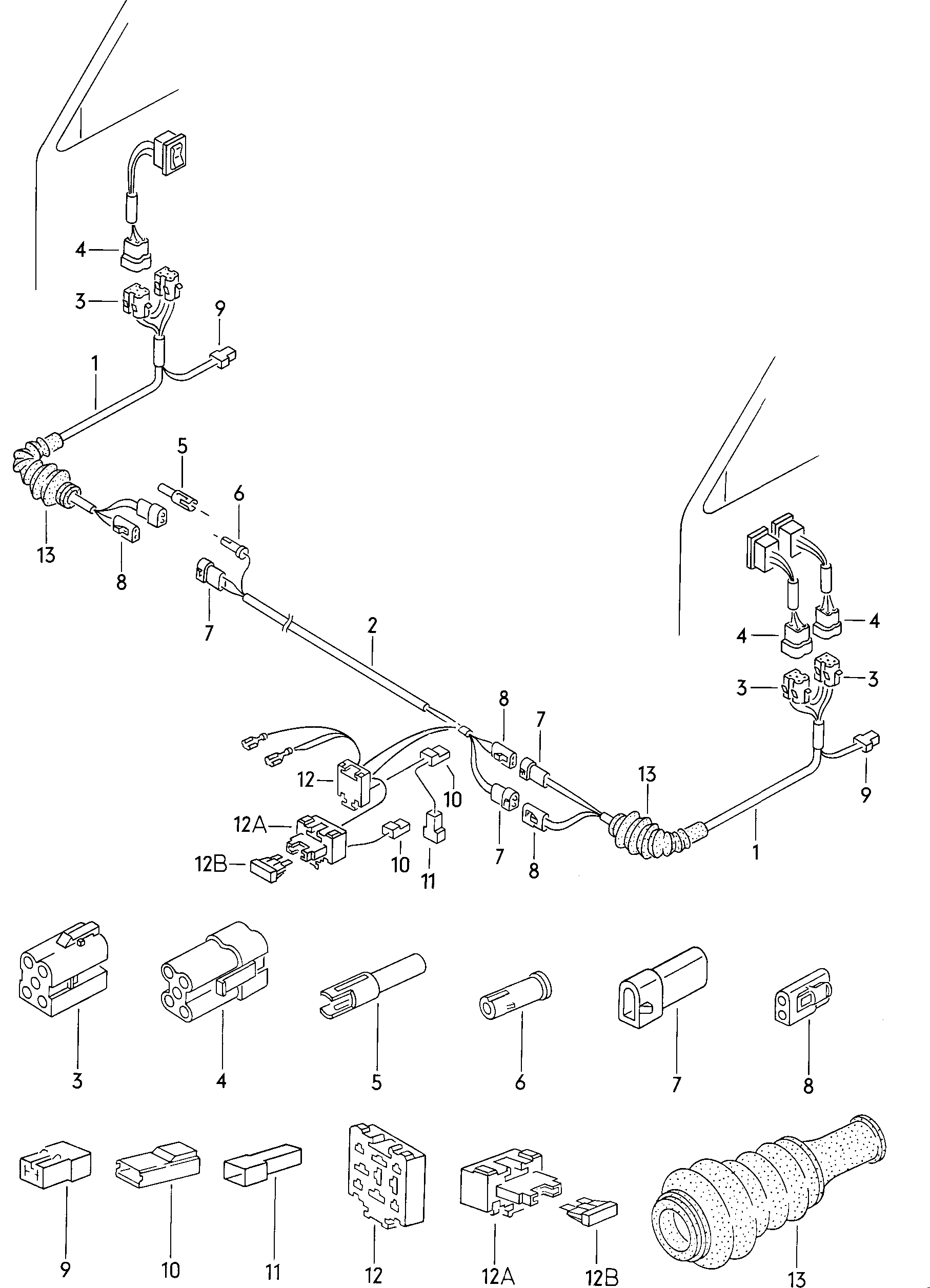 Volkswagen Golf (1982 - 1984) - Rear wiring set